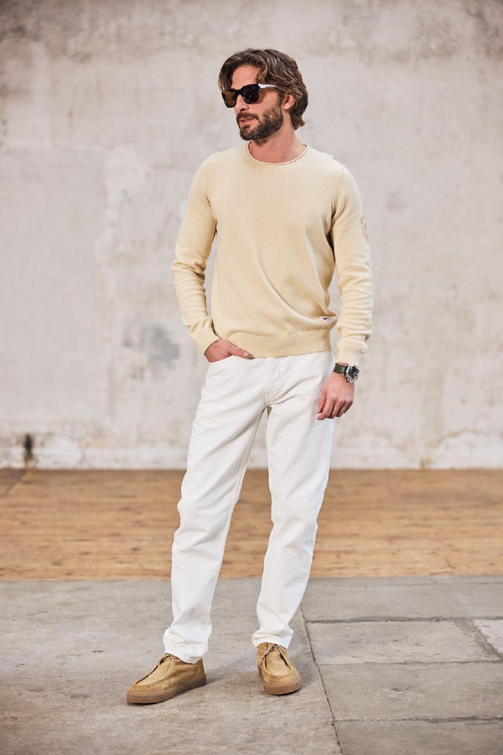 Freeman T. Porter Neo Denim Jeans Droit Homme Off White