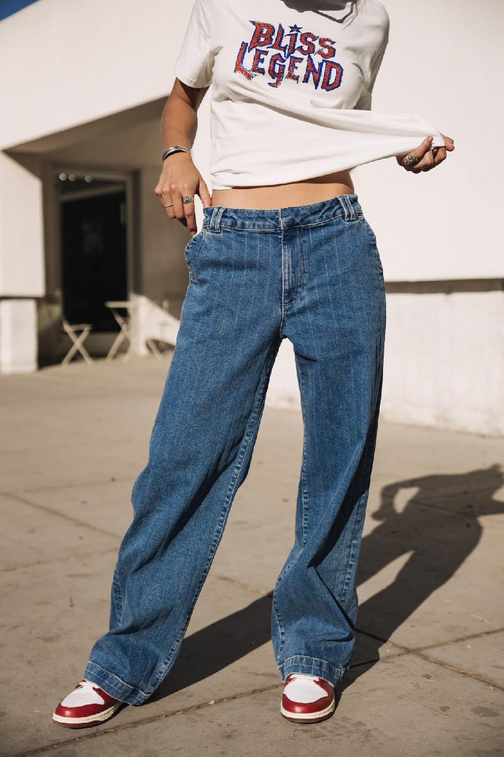 Freeman T. Porter Nickie SDM Jeans Large Femme Piazalli Light Blue