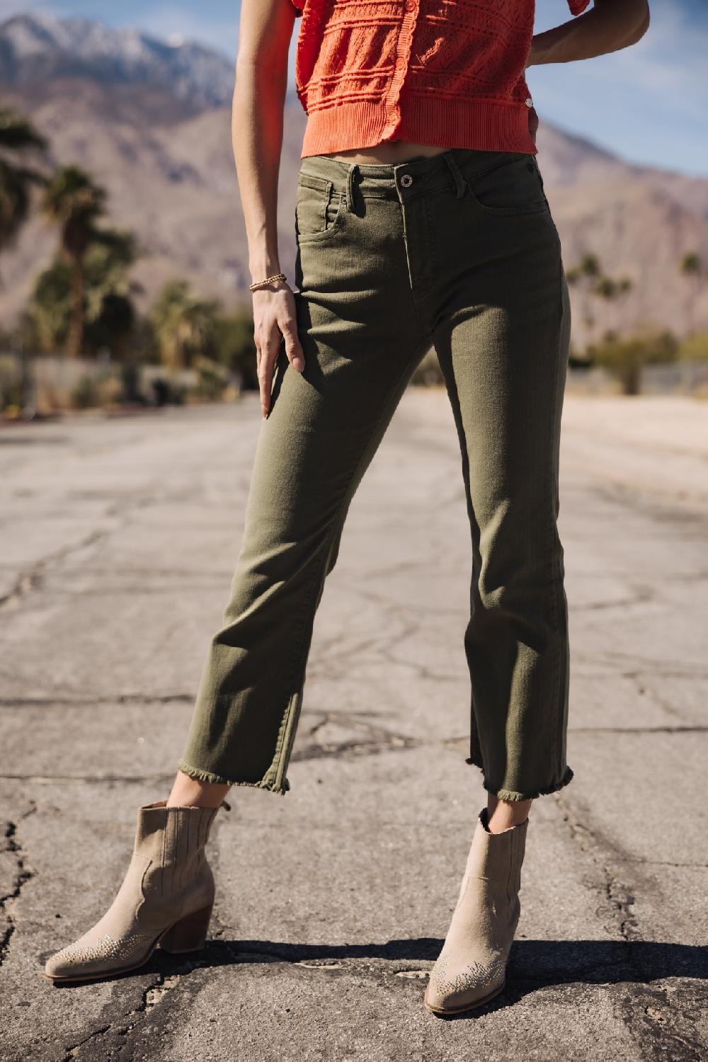 freeman t. porter Norma California Pantalon bootcut cropped Femme forest night