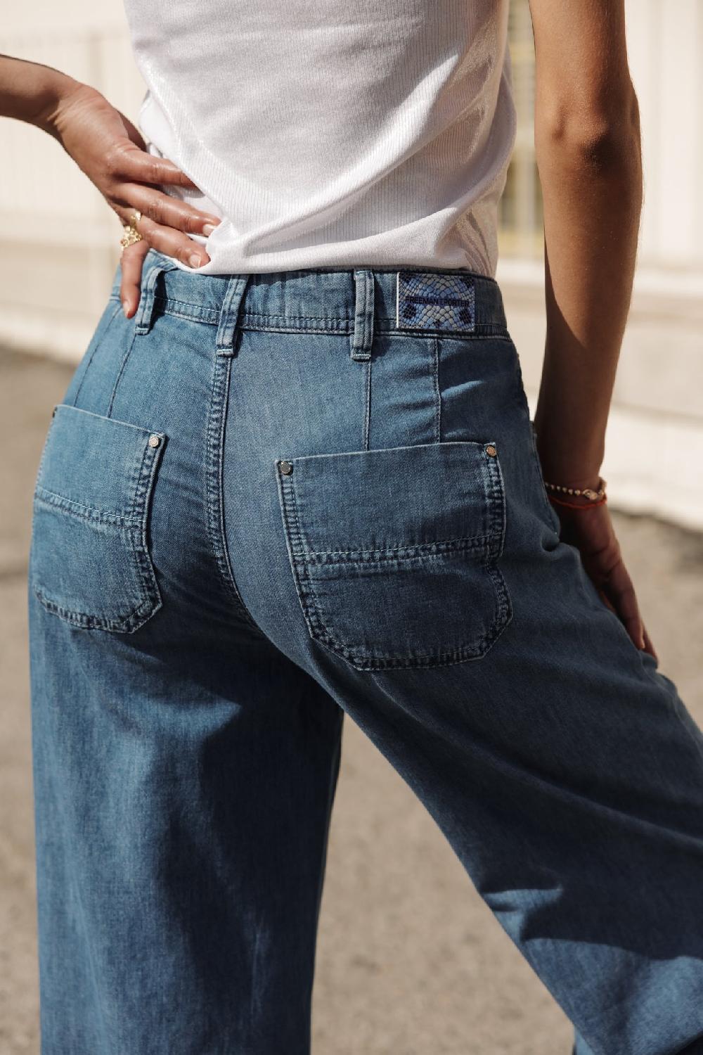 Freeman T. Porter Nylia Denim Jeans Flare Cropped Femme Manzana Med