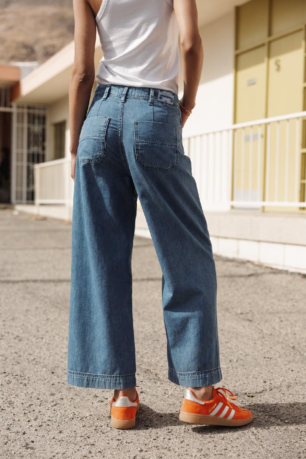 Freeman T. Porter Nylia Denim Jeans Flare Cropped Femme Manzana Med