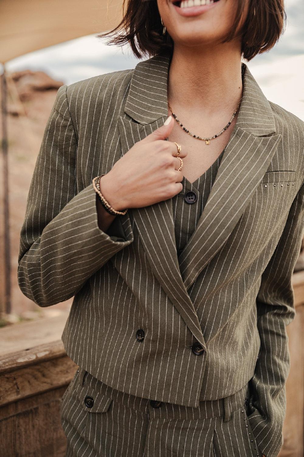 freeman t. porter Océane Corsaire Blazer cropped Femme olivine