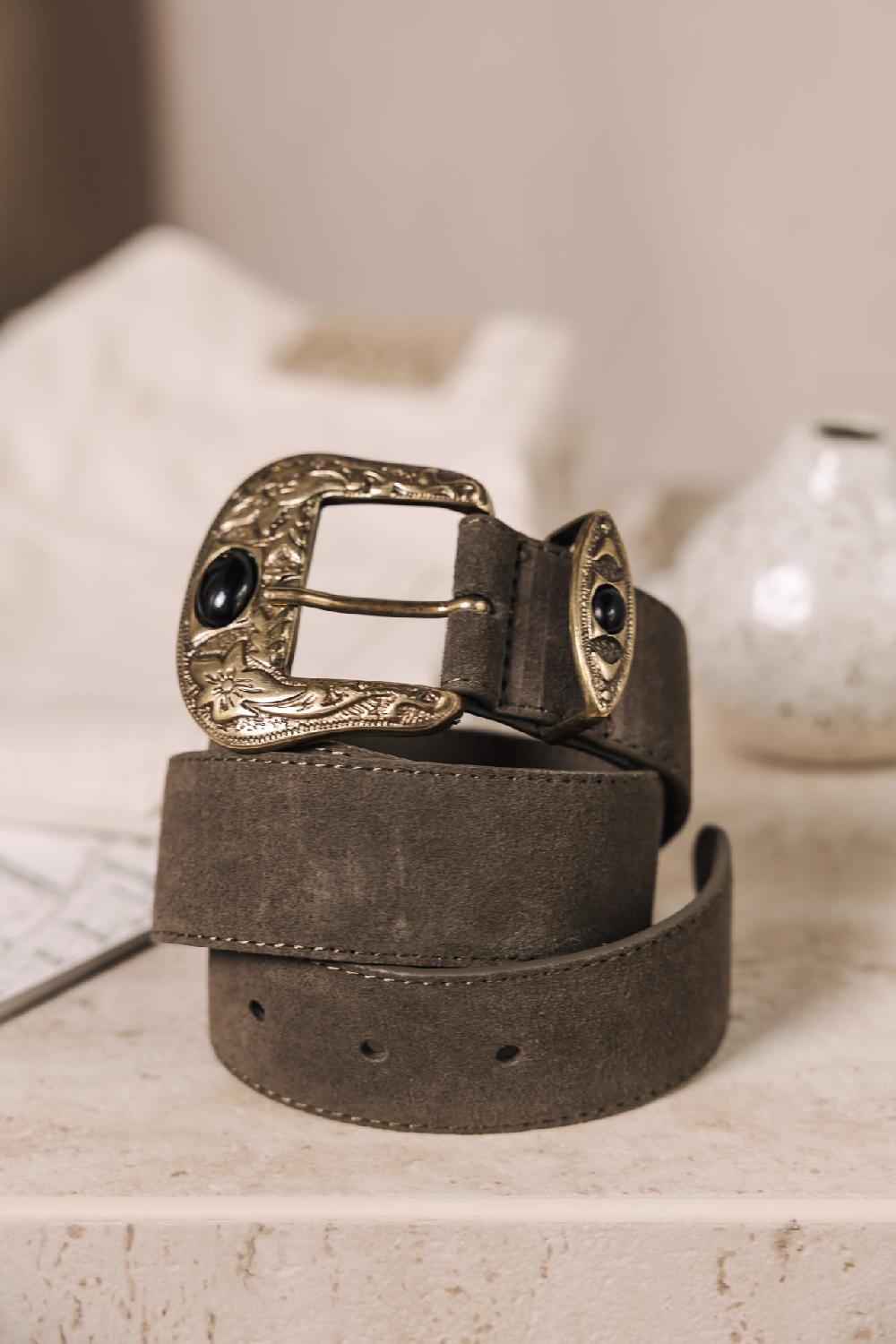 Freeman T. Porter Opalia Ceinture En Cuir Femme Khaki