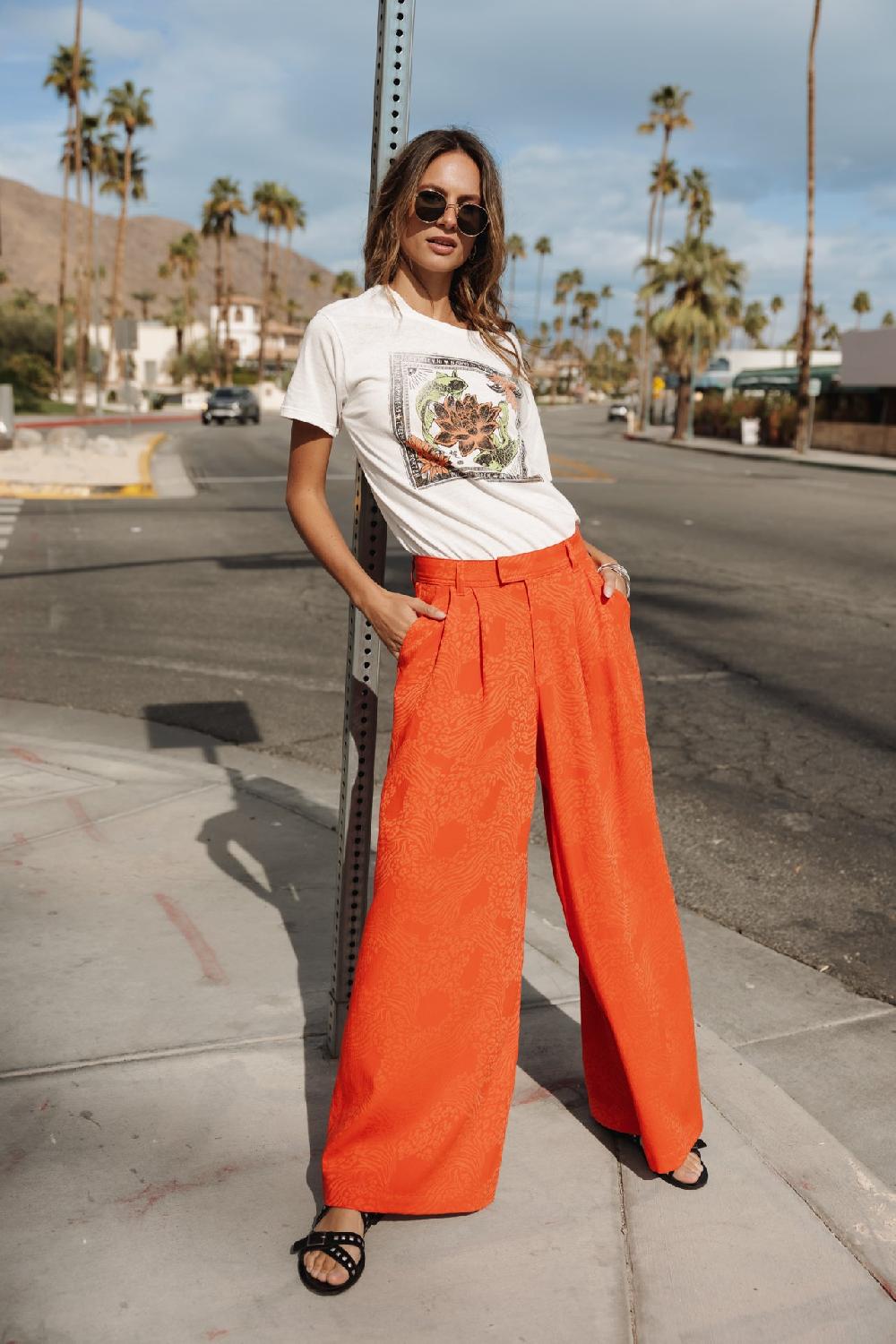 freeman t. porter Paolina Ibiza Pantalon large Femme red alert