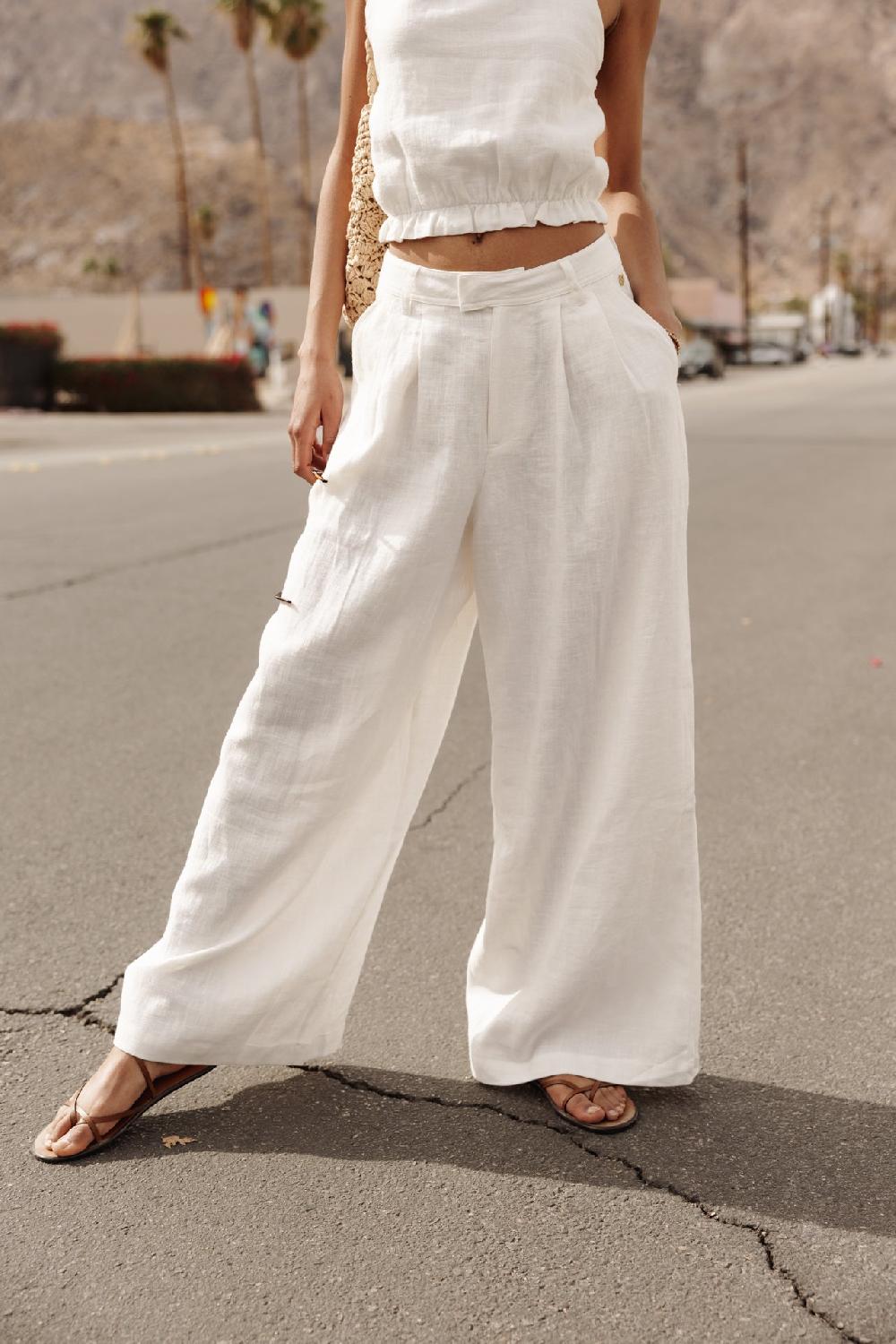 Freeman T. Porter Paolina Natural Pantalon Large Femme Egret