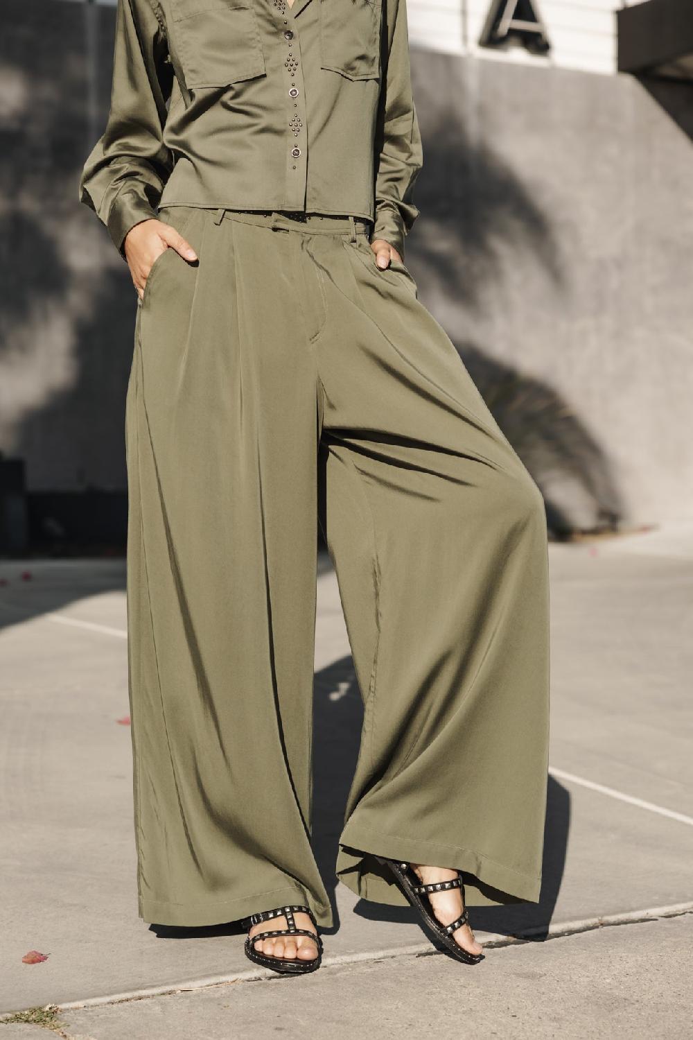 freeman t. porter Paolina Silken Pantalon large Femme four leaf clover