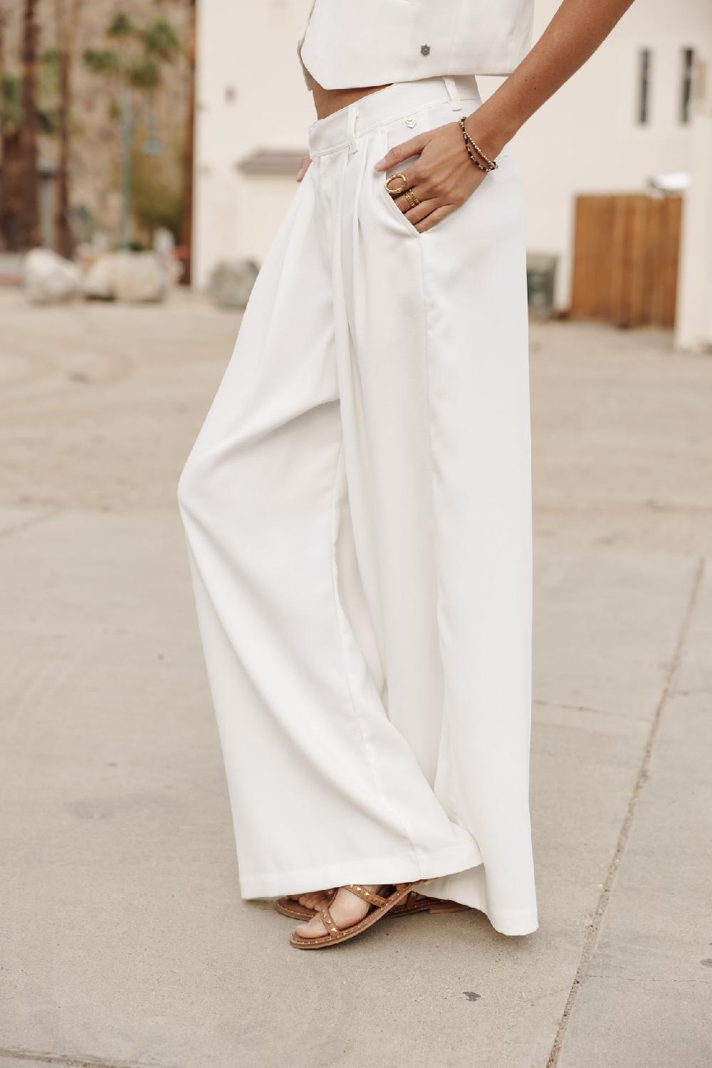 Freeman T. Porter Paolina Toscana Pantalon Large Femme Off White