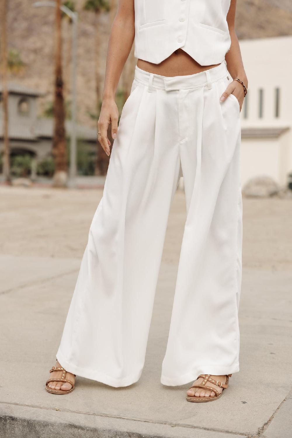 freeman t. porter Paolina Toscana Pantalon large Femme off white