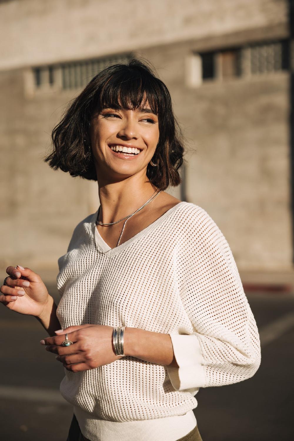 Freeman T. Porter Paross Pull En Résille Femme Off White