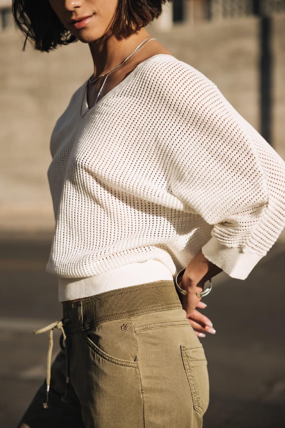 Freeman T. Porter Paross Pull En Résille Femme Off White