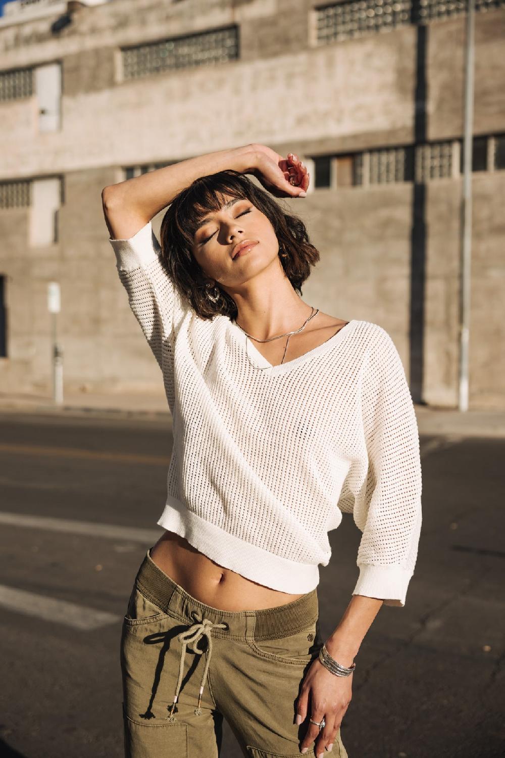 Freeman T. Porter Paross Pull En Résille Femme Off White