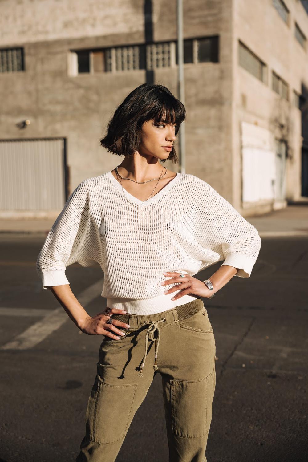 freeman t. porter Paross Pull en résille Femme off white freeman t. porter Paross Pull en résille Femme off white