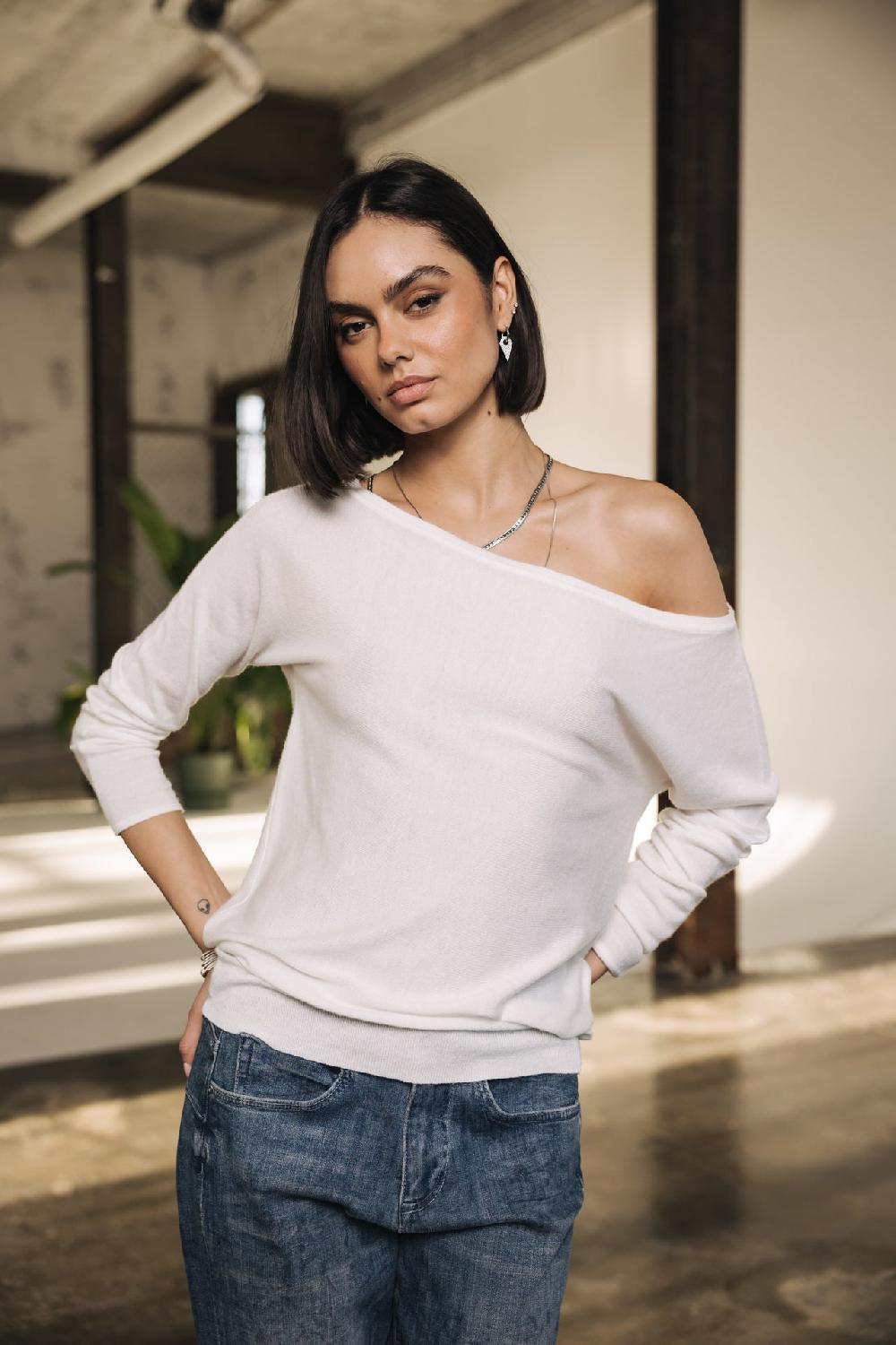 freeman t. porter Persia Pull col bateau Femme white