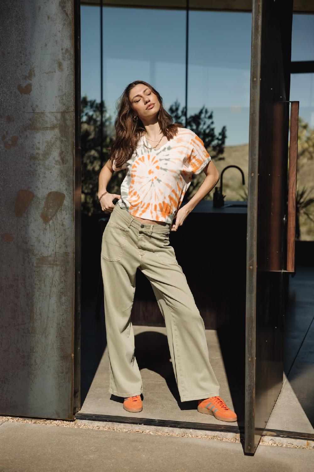 Freeman T. Porter Philia Snail T-shirt Tie & Dye Femme Orange