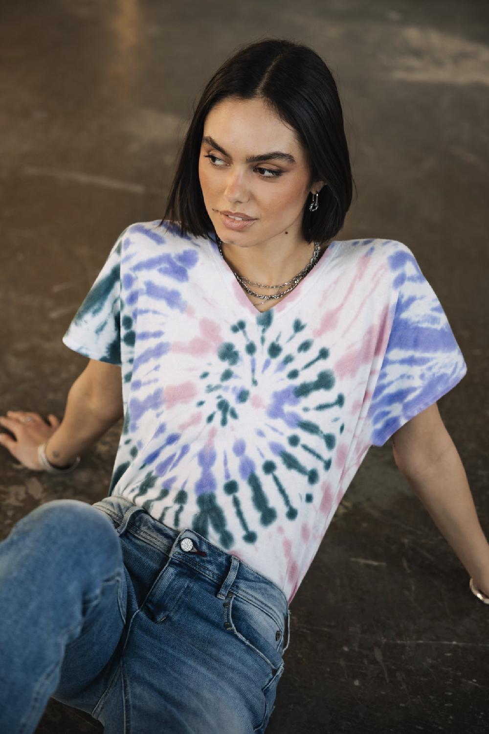 Freeman T. Porter Philia Snail T-shirt Tie & Dye Femme Pink