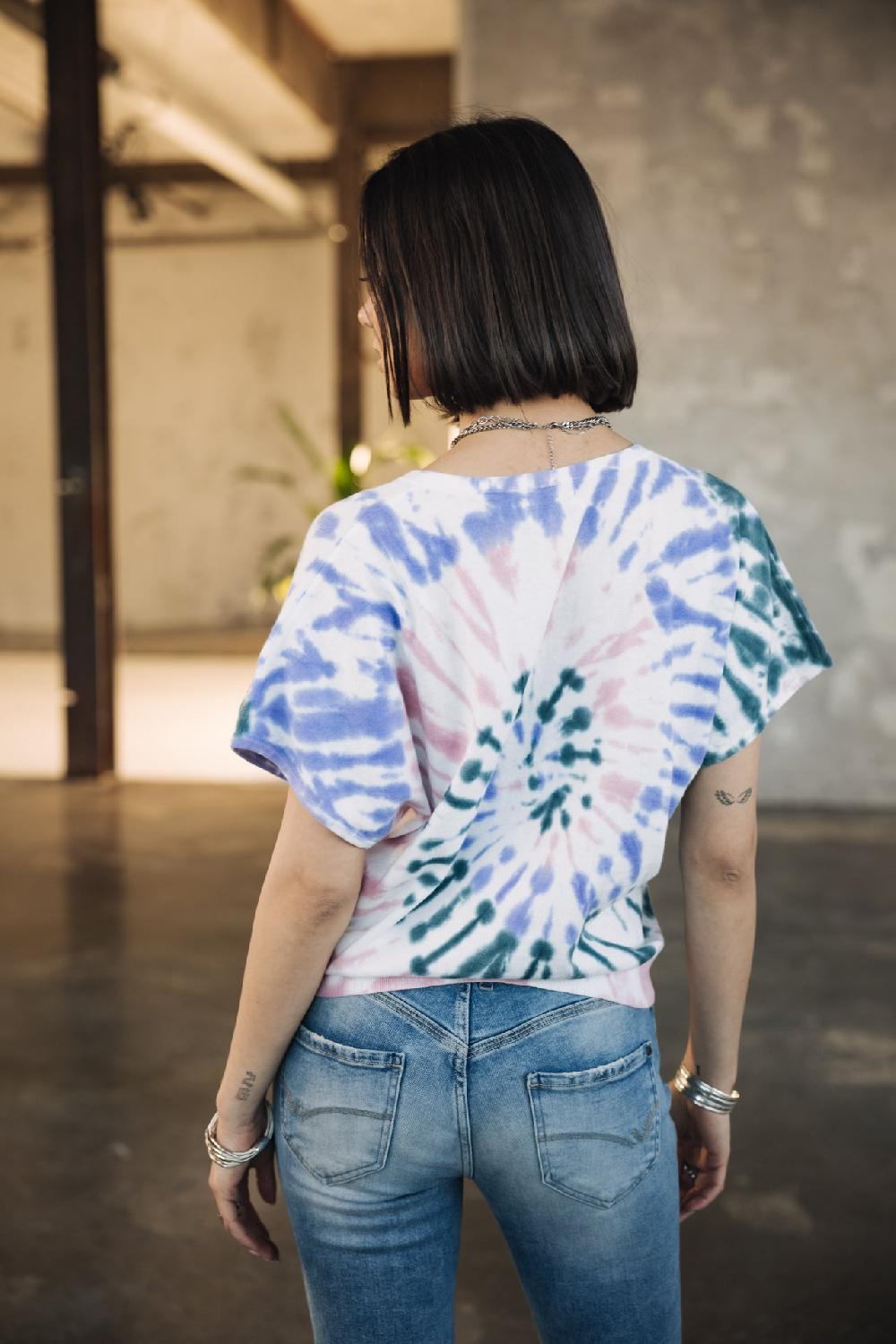 Freeman T. Porter Philia Snail T-shirt Tie & Dye Femme Pink