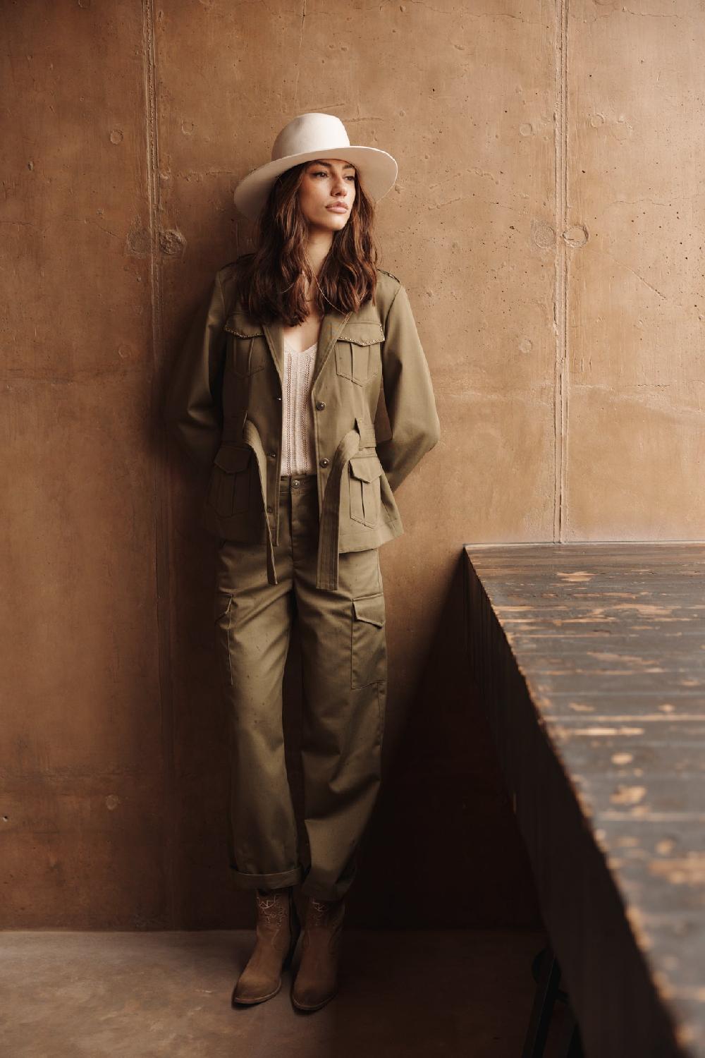 Freeman T. Porter Phoebe Smart Pantalon Cargo Femme Dark Olive