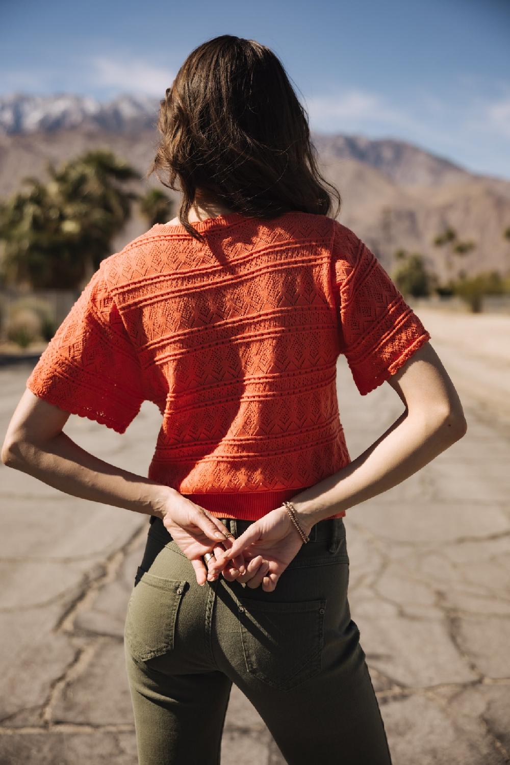 Freeman T. Porter Pradda Cardigan En Maille Ajourée Femme Tigerlily