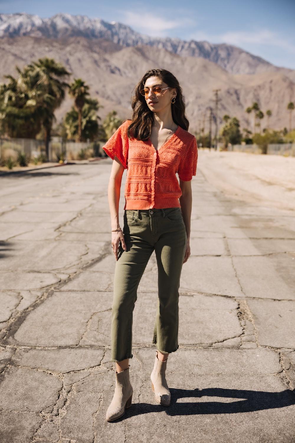 Freeman T. Porter Pradda Cardigan En Maille Ajourée Femme Tigerlily