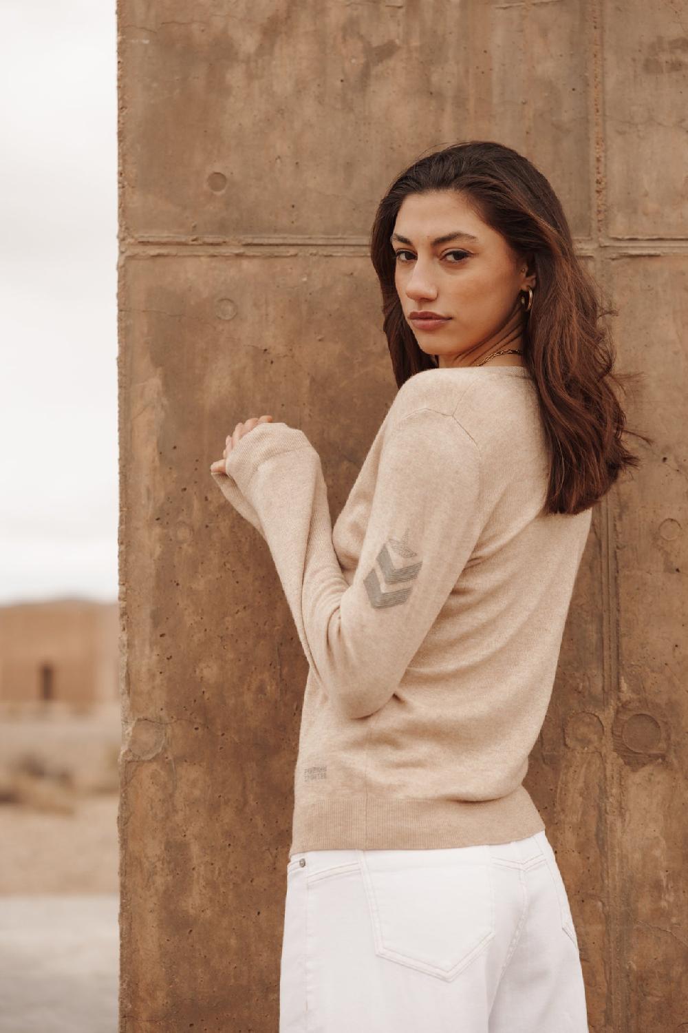 Freeman T. Porter Preem Pull Ajusté Col V Femme Irish Cream