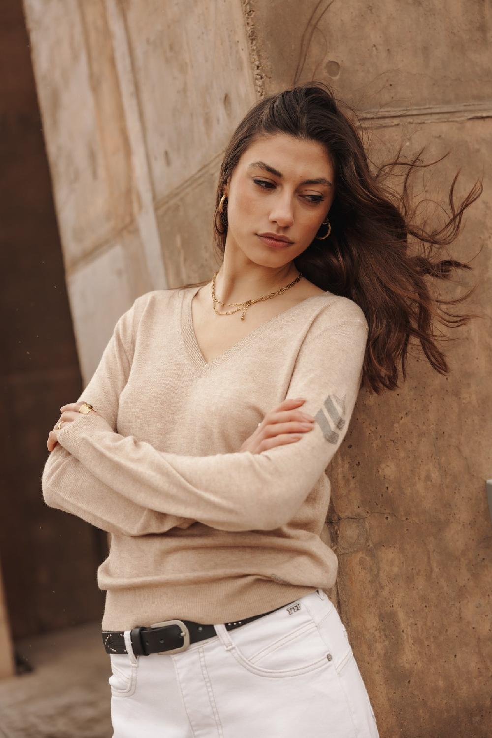 freeman t. porter Preem Pull ajusté col V Femme irish cream