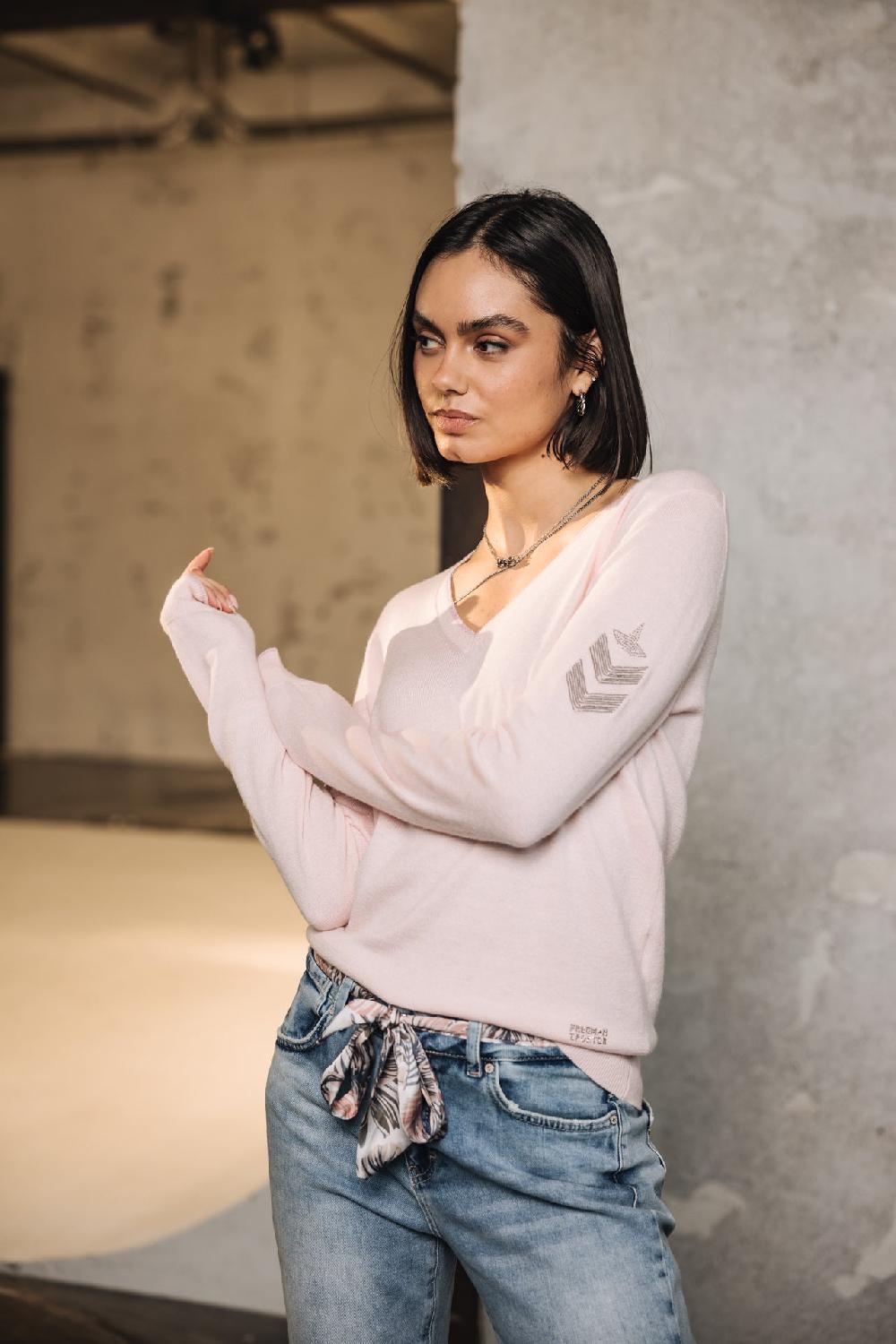 freeman t. porter Preem Pull ajusté col V Femme light pink