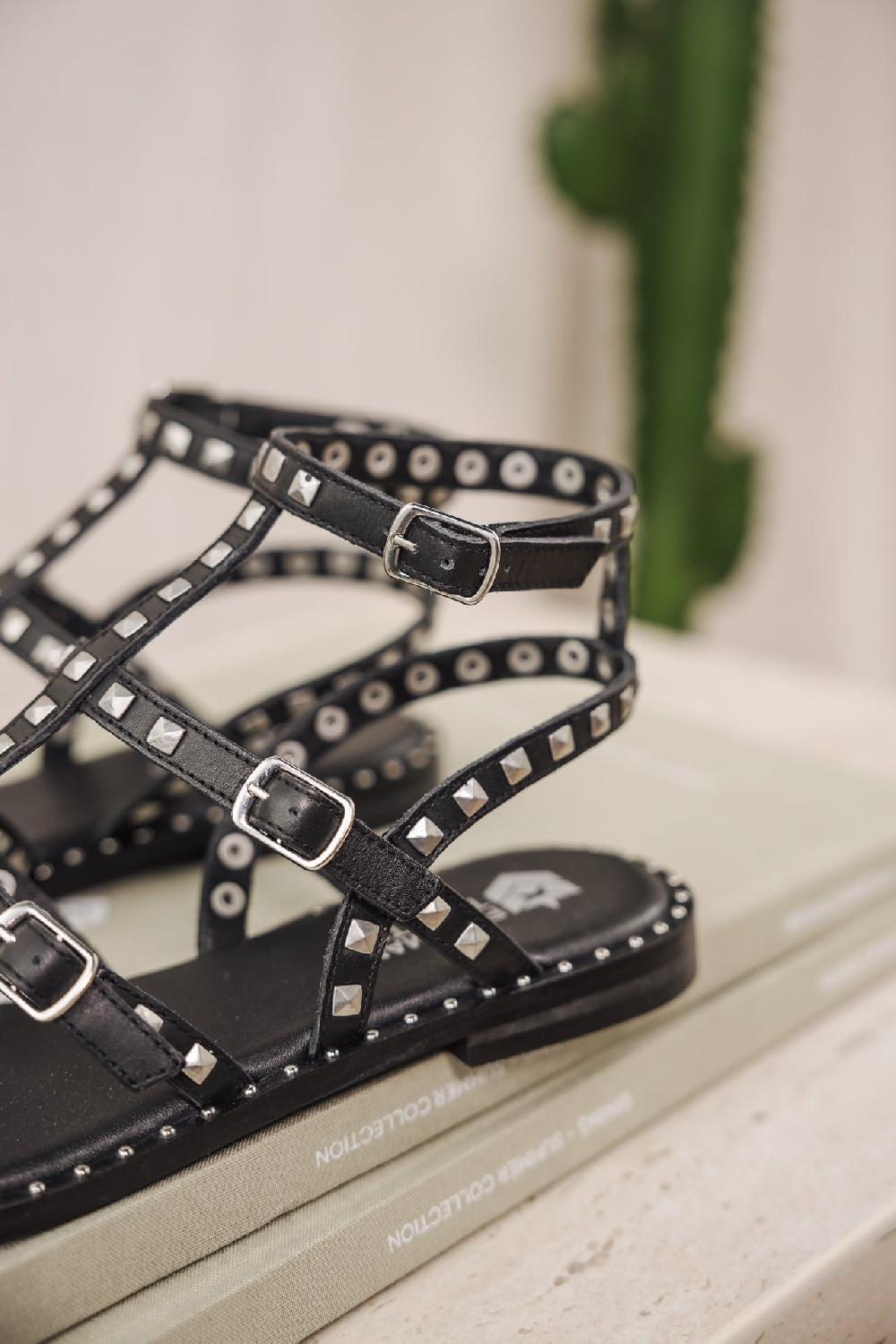 Freeman T. Porter Pruni Sandales Cloutées Femme Black