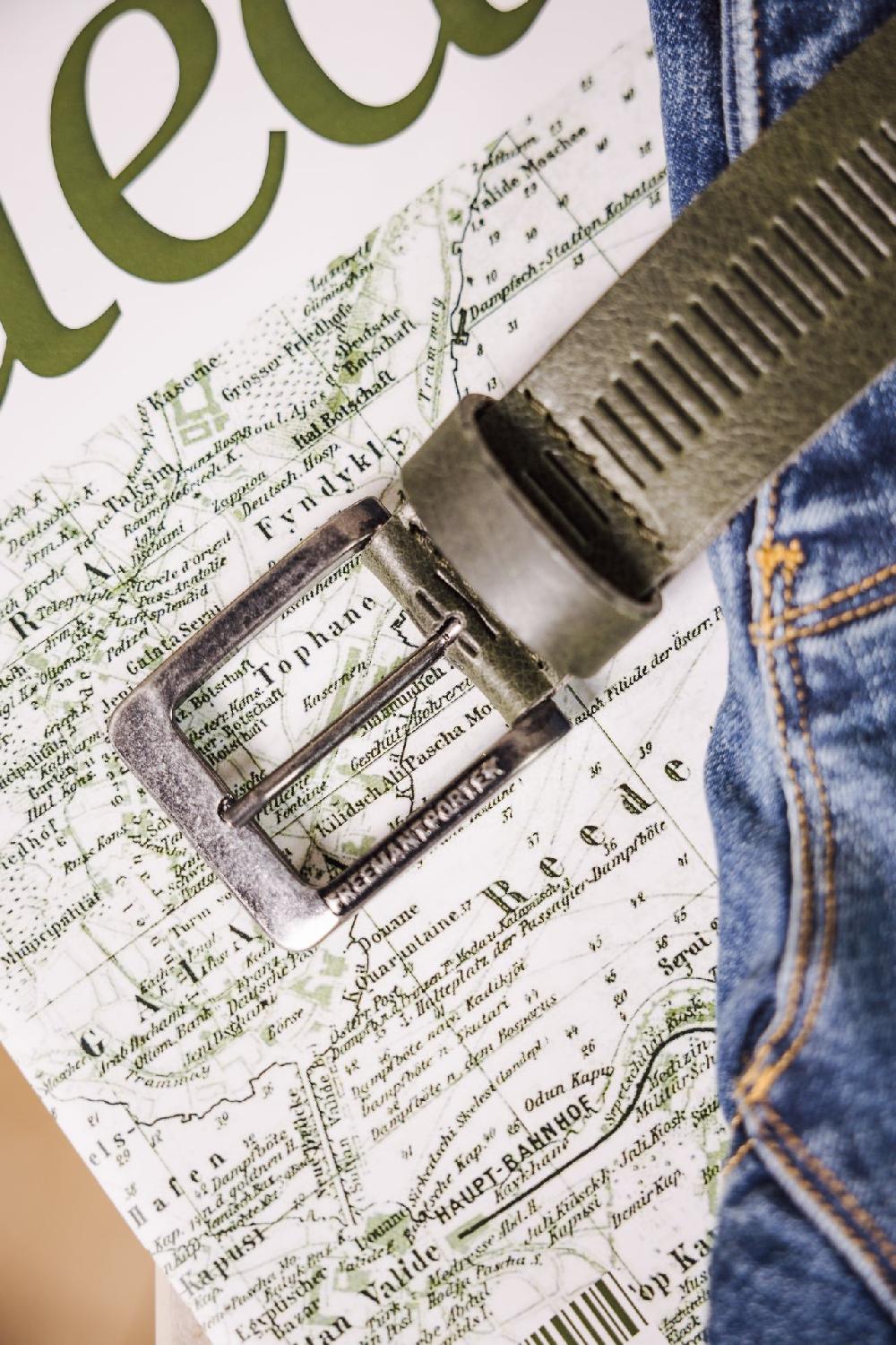 Freeman T. Porter Rainer Ceinture En Cuir Homme Khaki