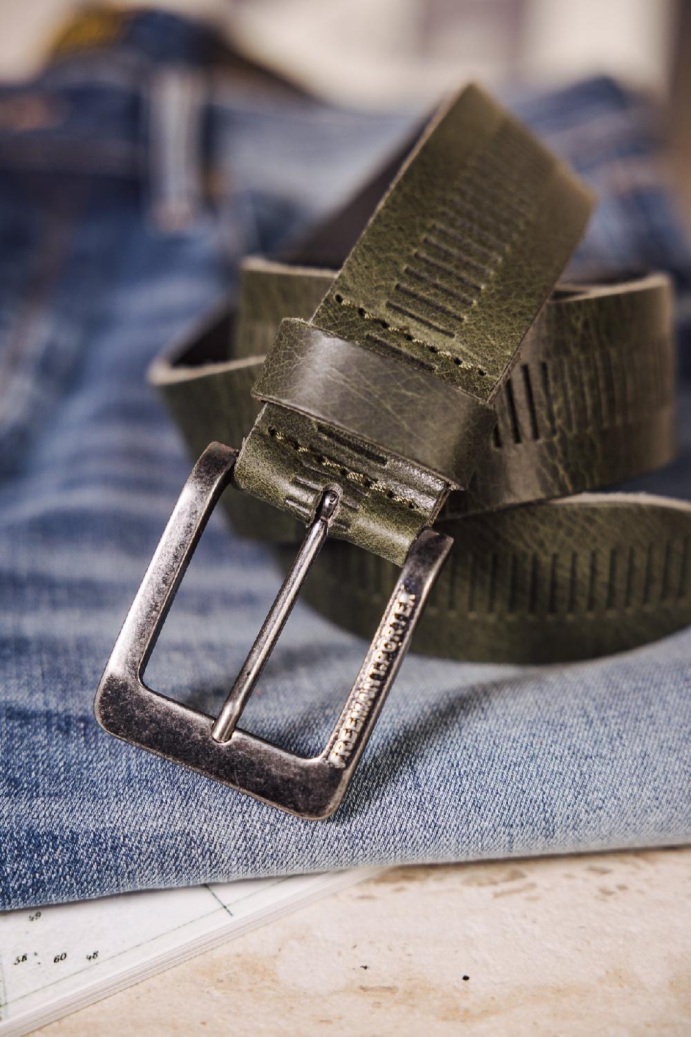 freeman t. porter Rainer Ceinture en cuir Homme khaki