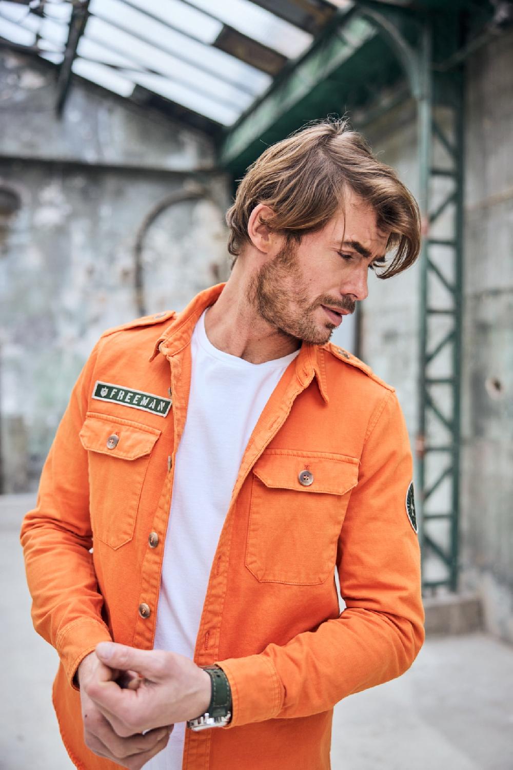 freeman t. porter Raven Scrapper Veste surchemise Homme tangerine tango