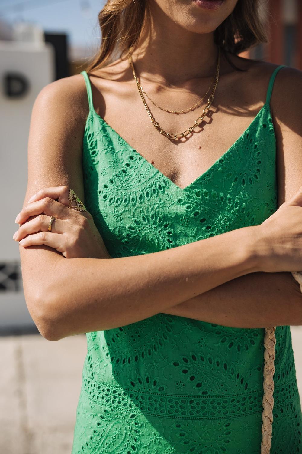 Freeman T. Porter Revania Lace Robe Avec Fente Côté Femme Deep Mint