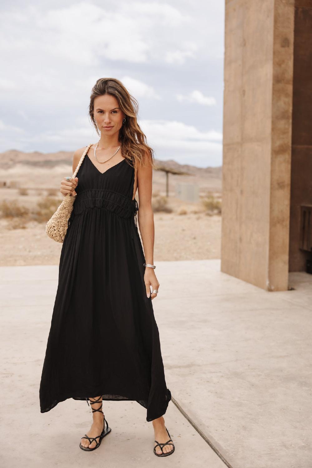 freeman t. porter Rizlene Plain Robe à bretelles Femme black