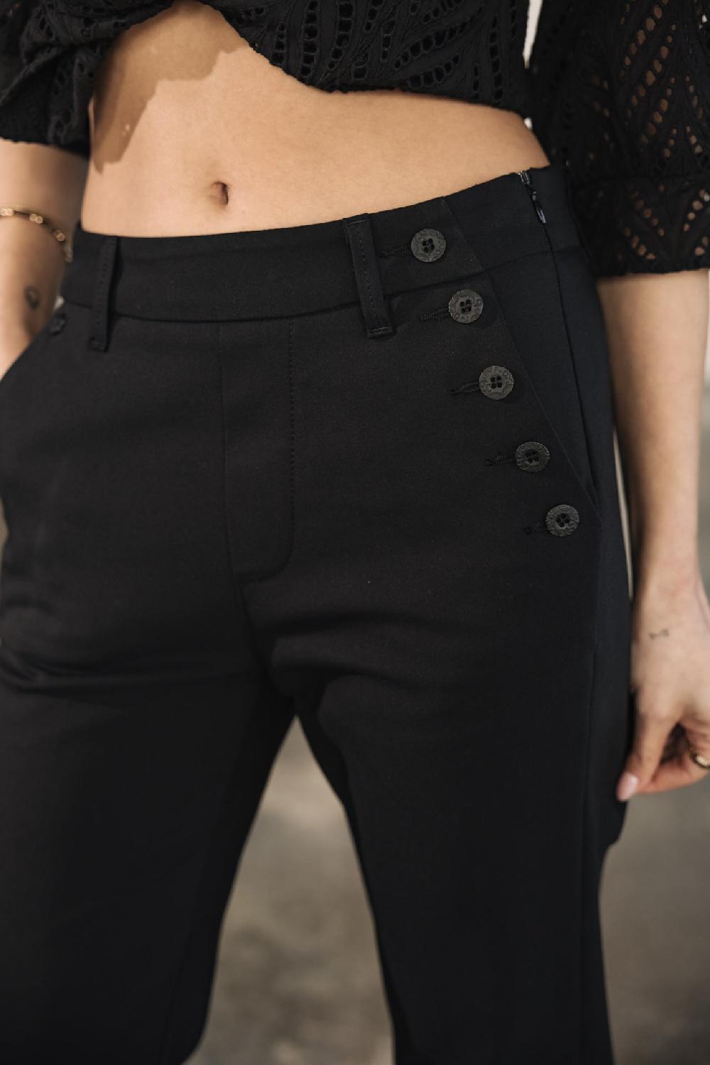 Freeman T. Porter Roma Polyneo Pantalon Bootcut Femme Black