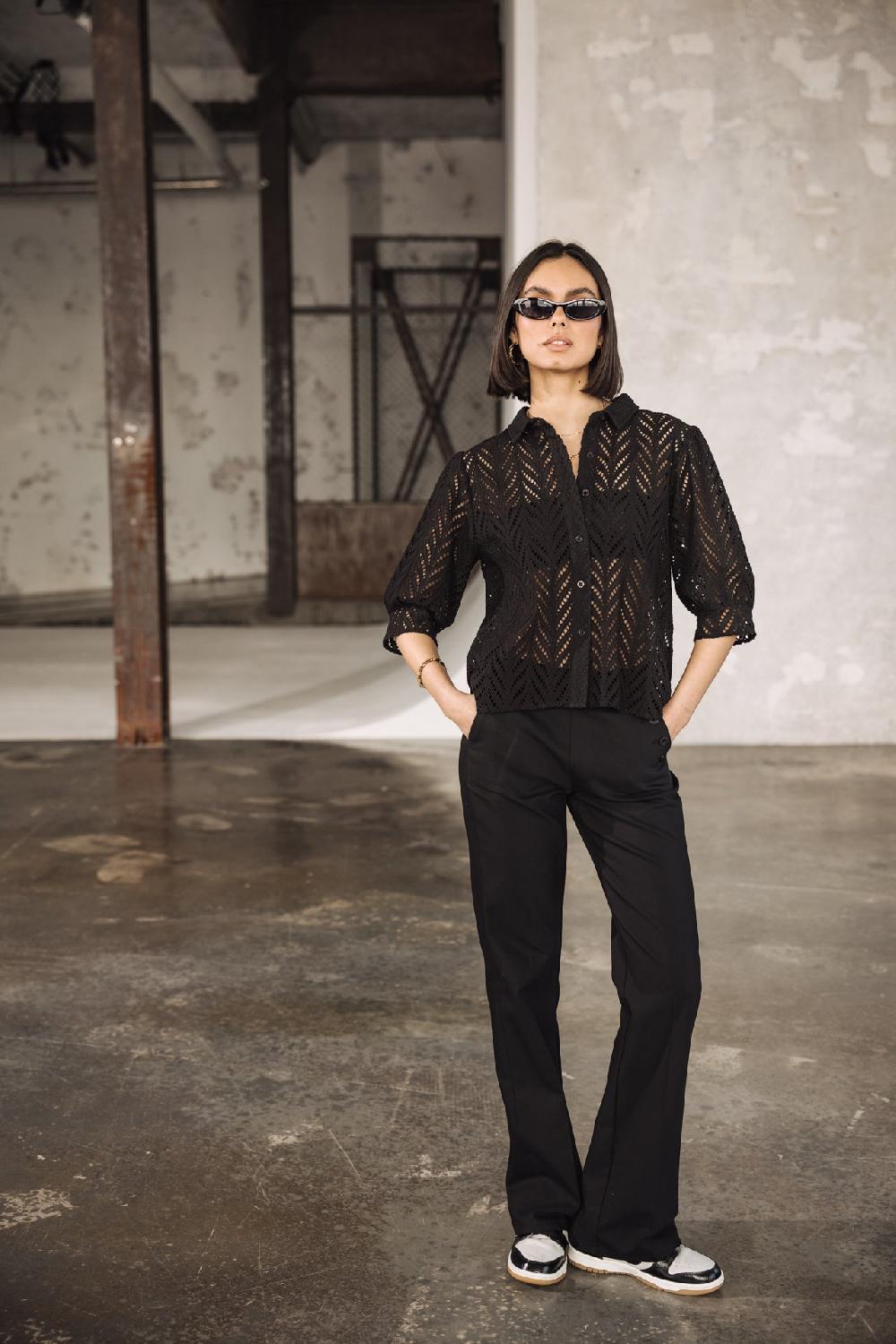 Freeman T. Porter Roma Polyneo Pantalon Bootcut Femme Black