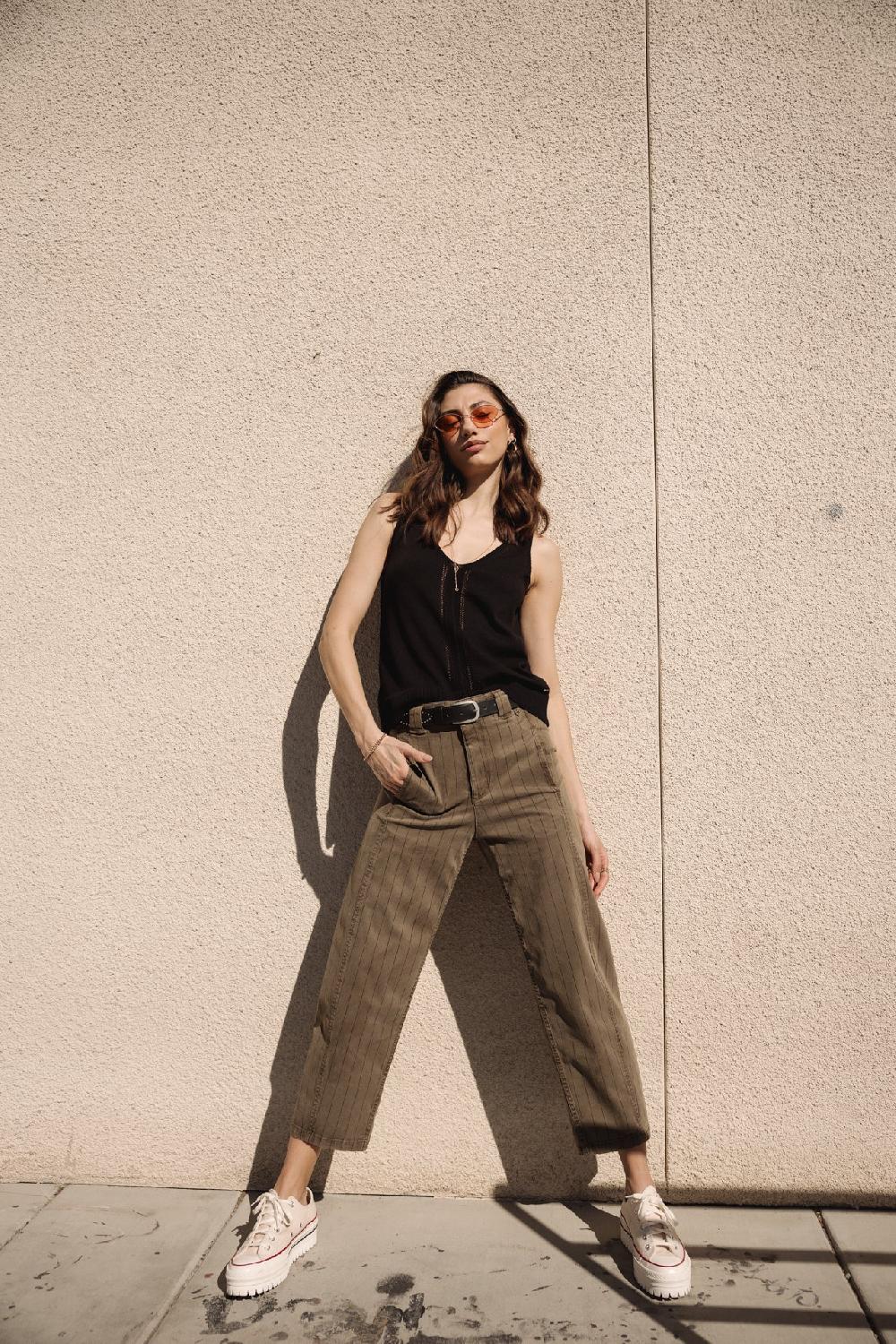 Freeman T. Porter Rosalia City Paléole Pantalon Balloon Cropped Femme Tea Leaf