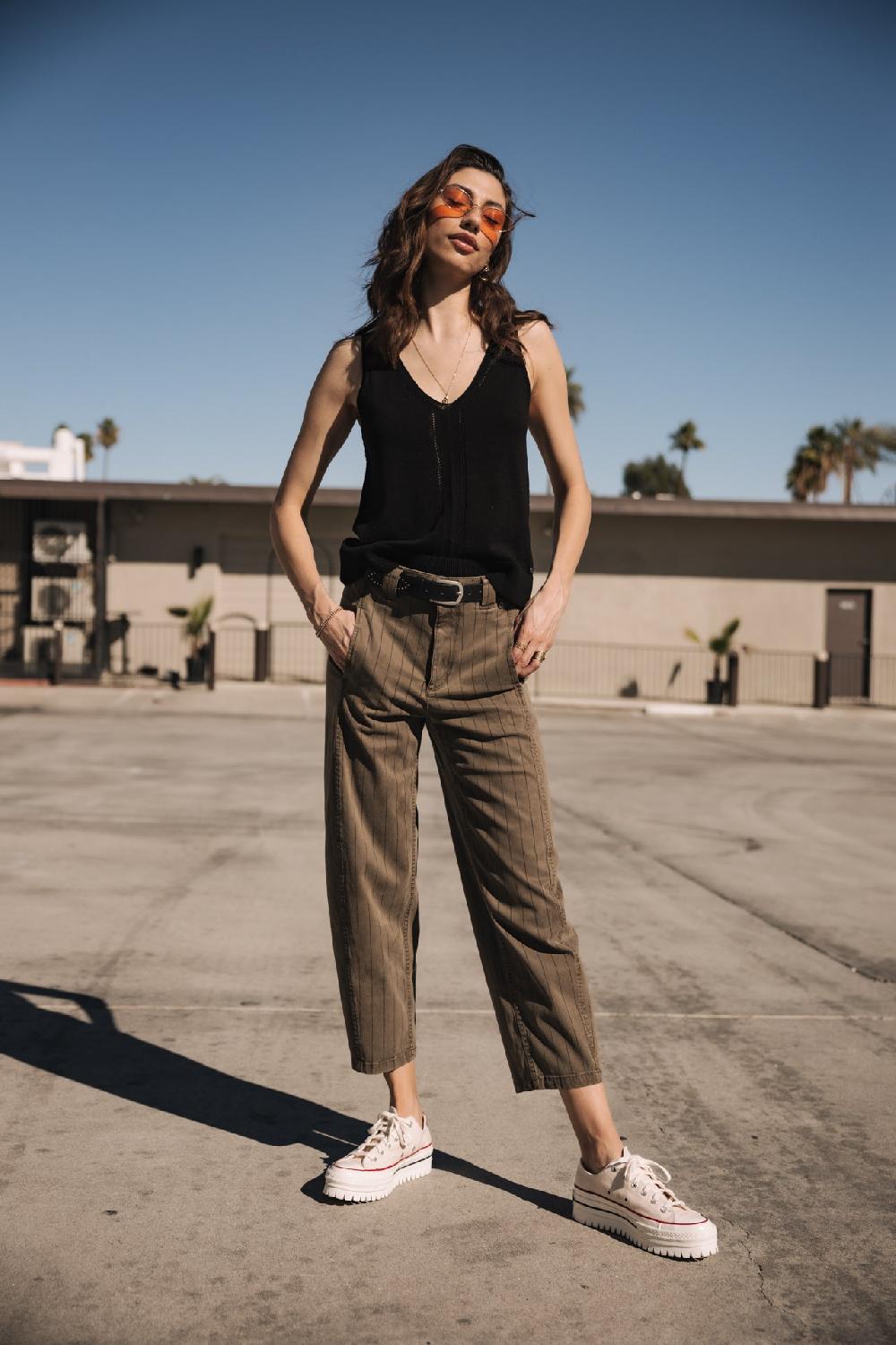 freeman t. porter Rosalia City Paléole Pantalon balloon cropped Femme tea leaf