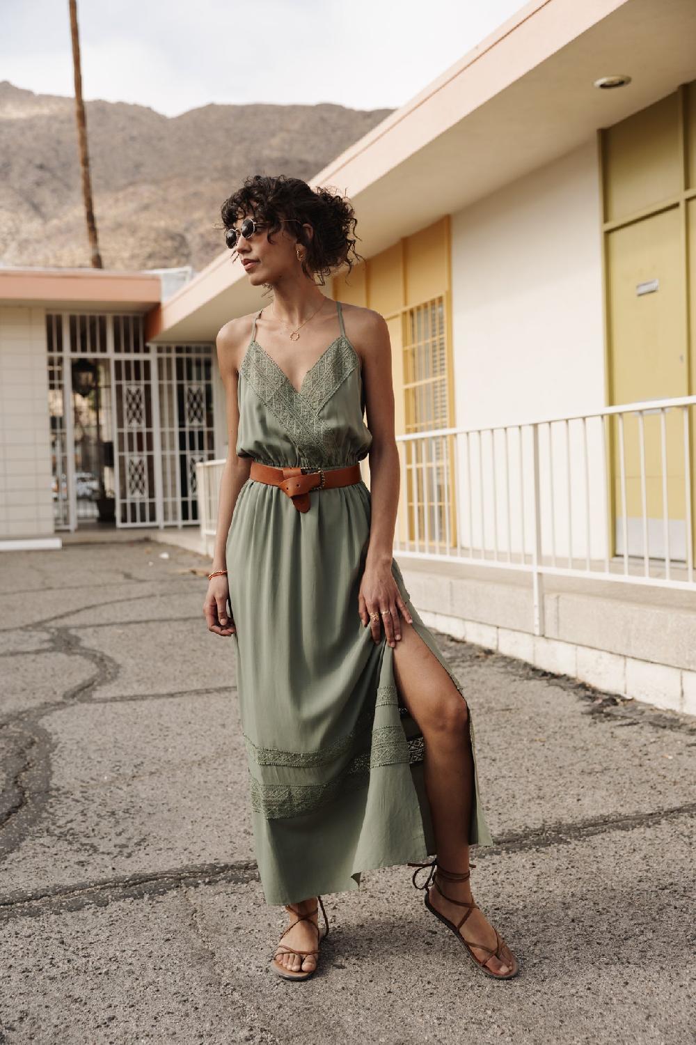 freeman t. porter Ruveda Plain Color Robe bohème Femme four leaf clover