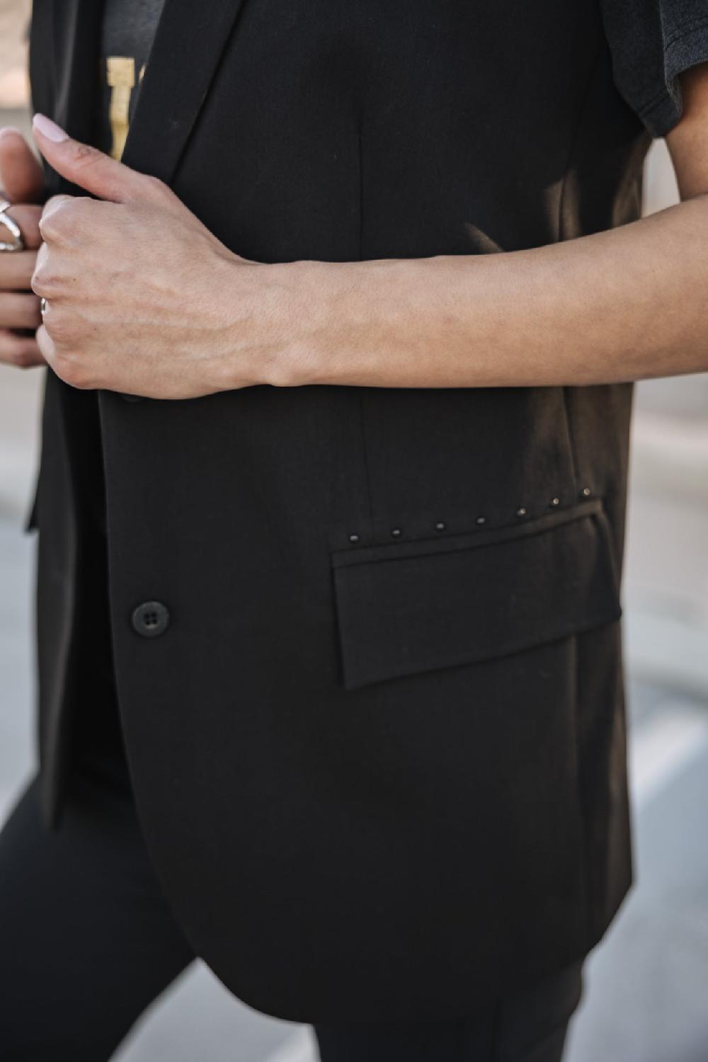 Freeman T. Porter Sandra Polyneo Blazer Sans Manches Femme Black