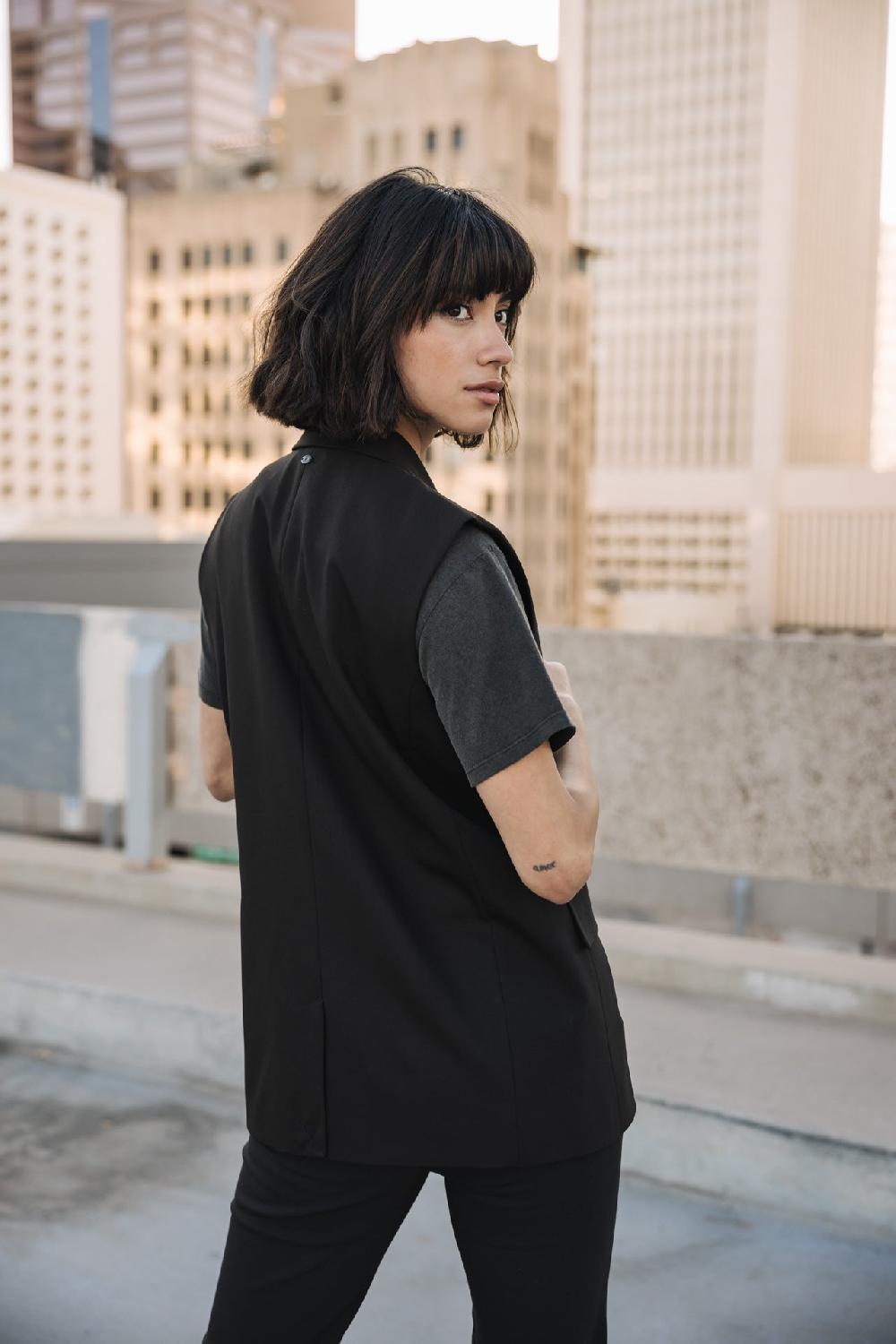 Freeman T. Porter Sandra Polyneo Blazer Sans Manches Femme Black