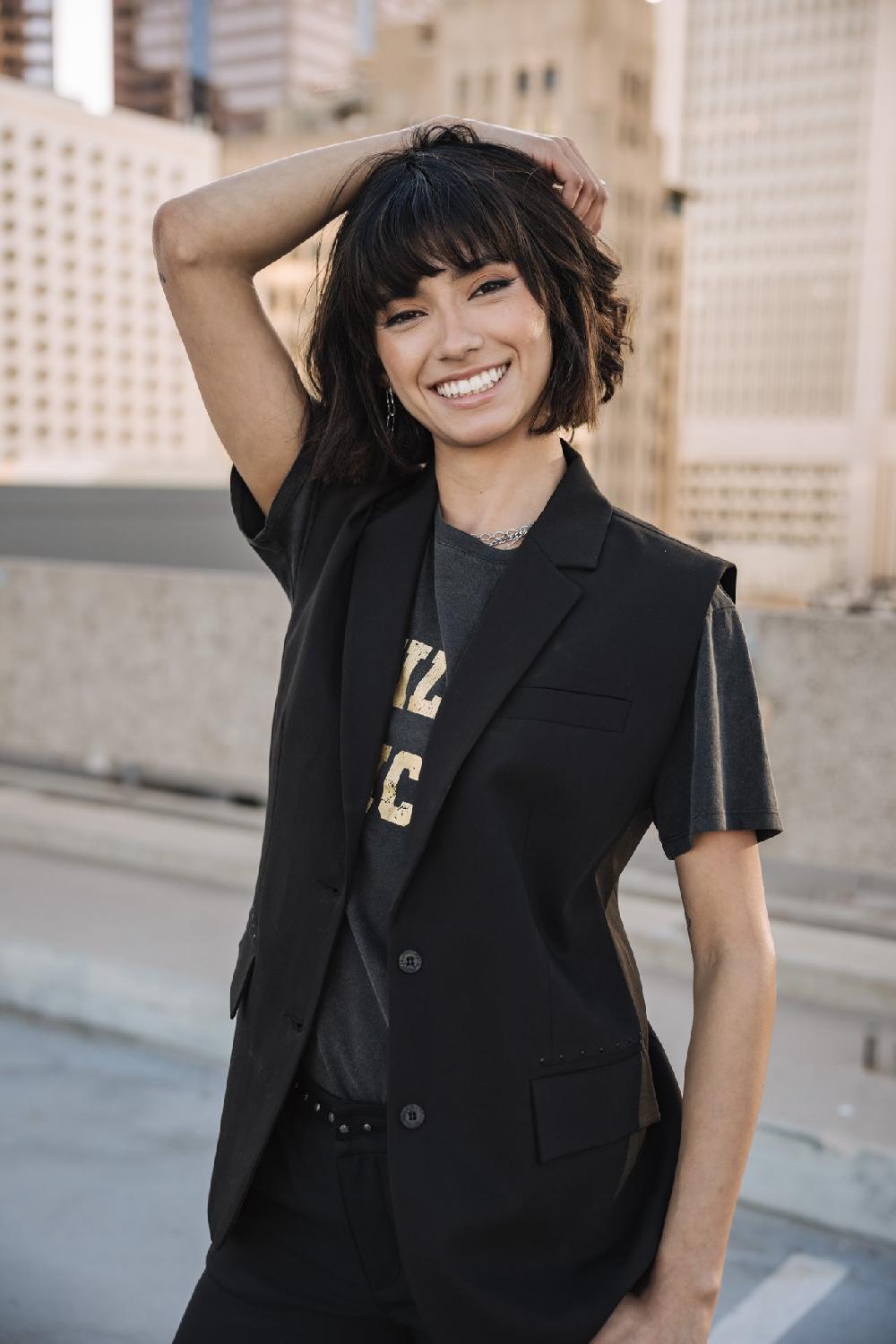 freeman t. porter Sandra Polyneo Blazer sans manches Femme black