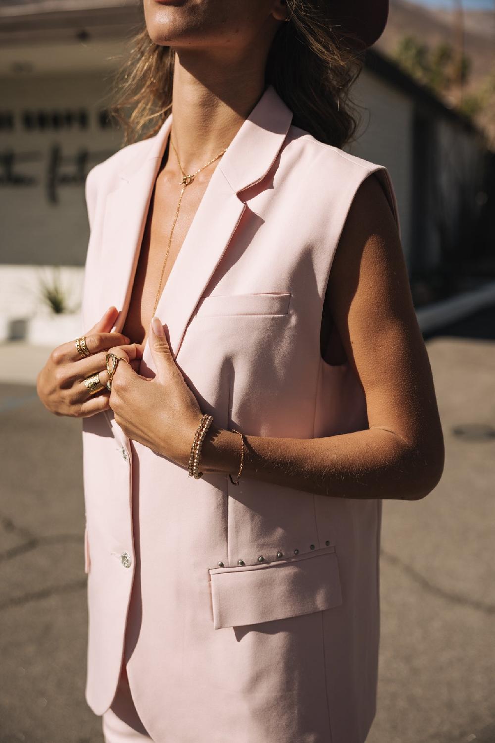 Freeman T. Porter Sandra Polyneo Light Blazer Sans Manches Femme Light Pink