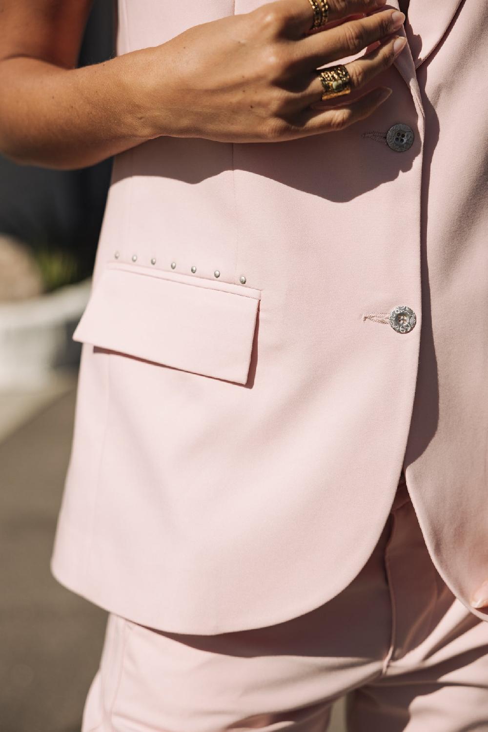 Freeman T. Porter Sandra Polyneo Light Blazer Sans Manches Femme Light Pink