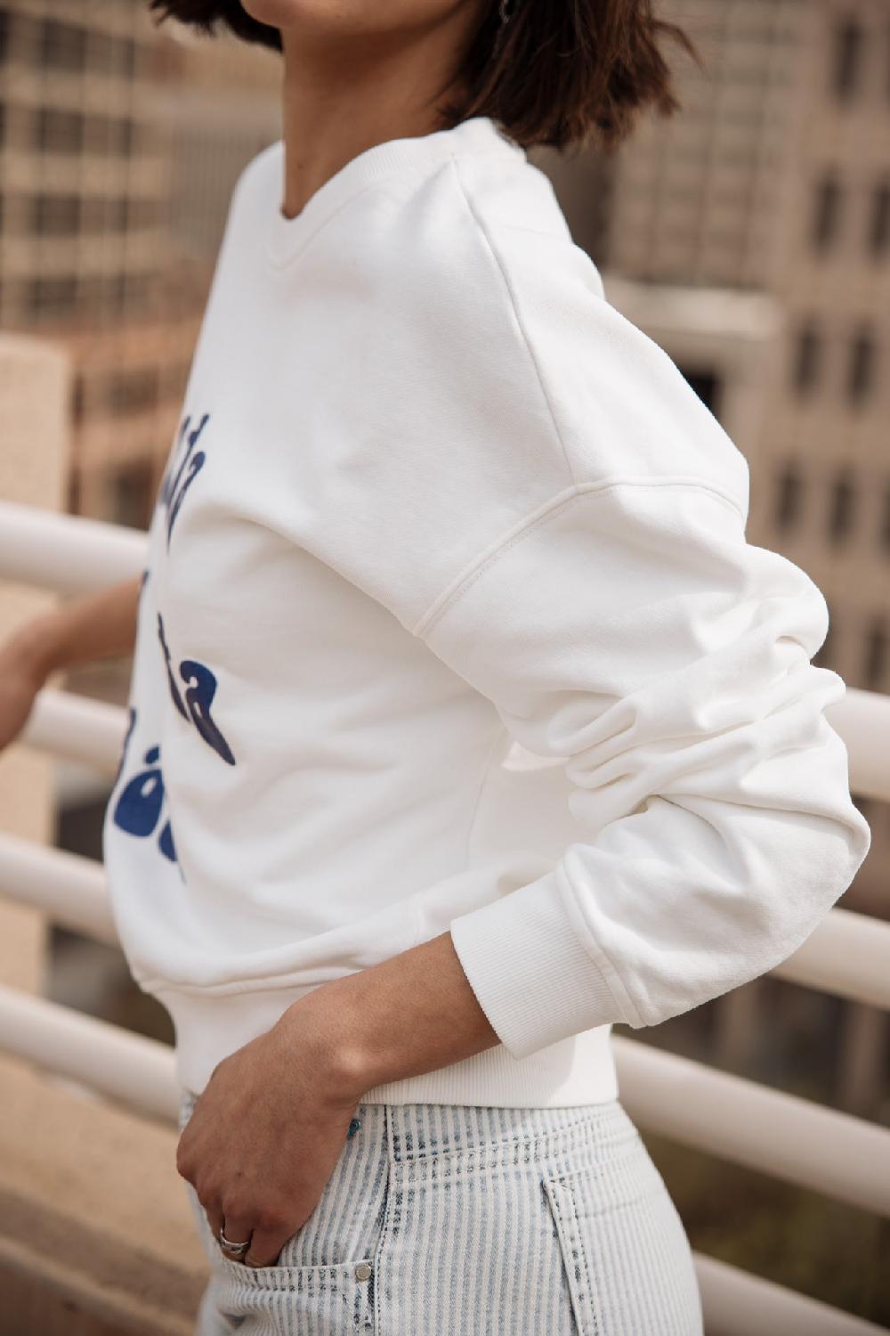 Freeman T. Porter Saudade Hasta La Vista Glitter Sweat Imprimé Femme White