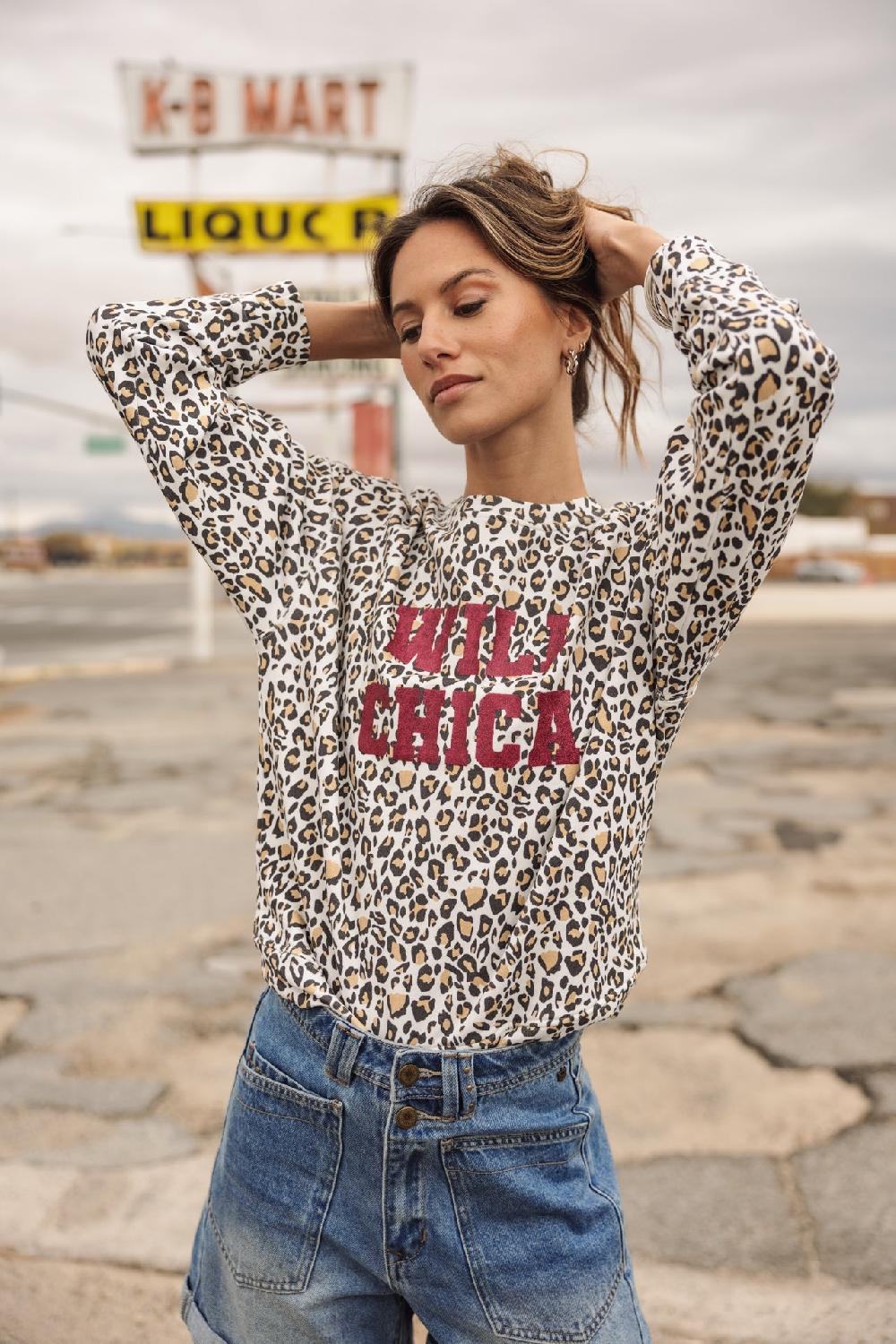 freeman t. porter Saudade Leo Glitter Sweat imprimé Femme off white