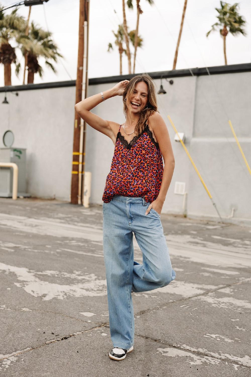 Freeman T. Porter Selia Leo Flame Top Nuisette Femme Red Alert