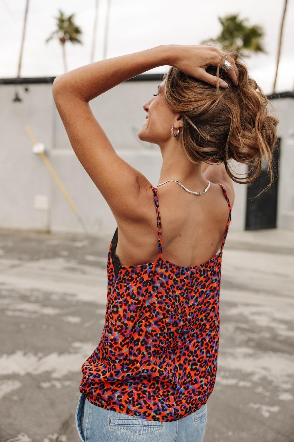 Freeman T. Porter Selia Leo Flame Top Nuisette Femme Red Alert