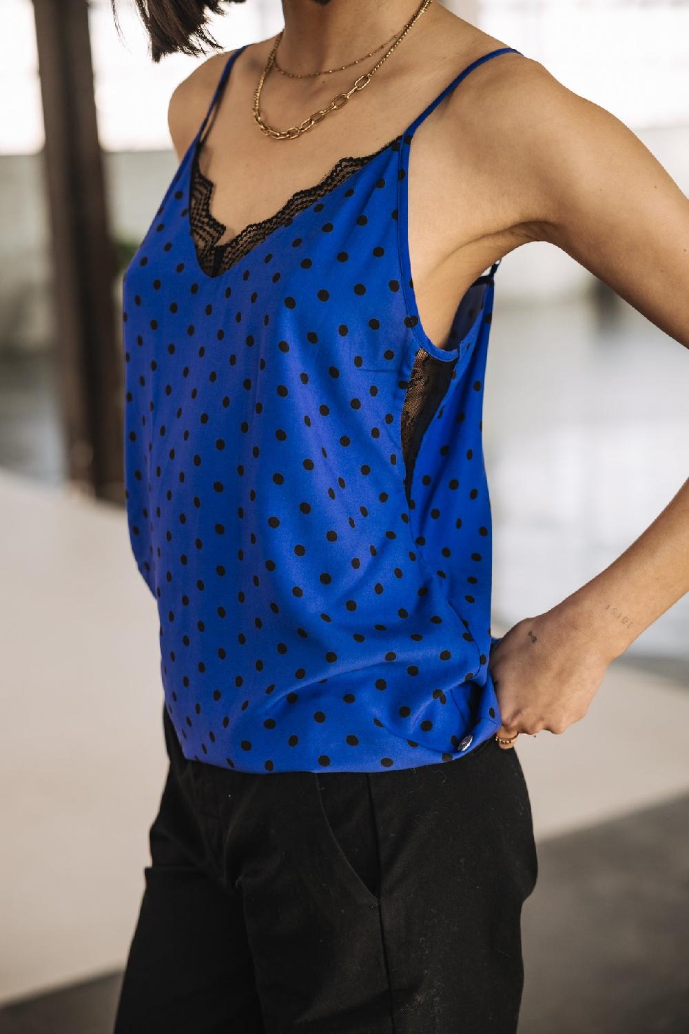 Freeman T. Porter Seliane Dots Top Nuisette Femme Dazzling Blue