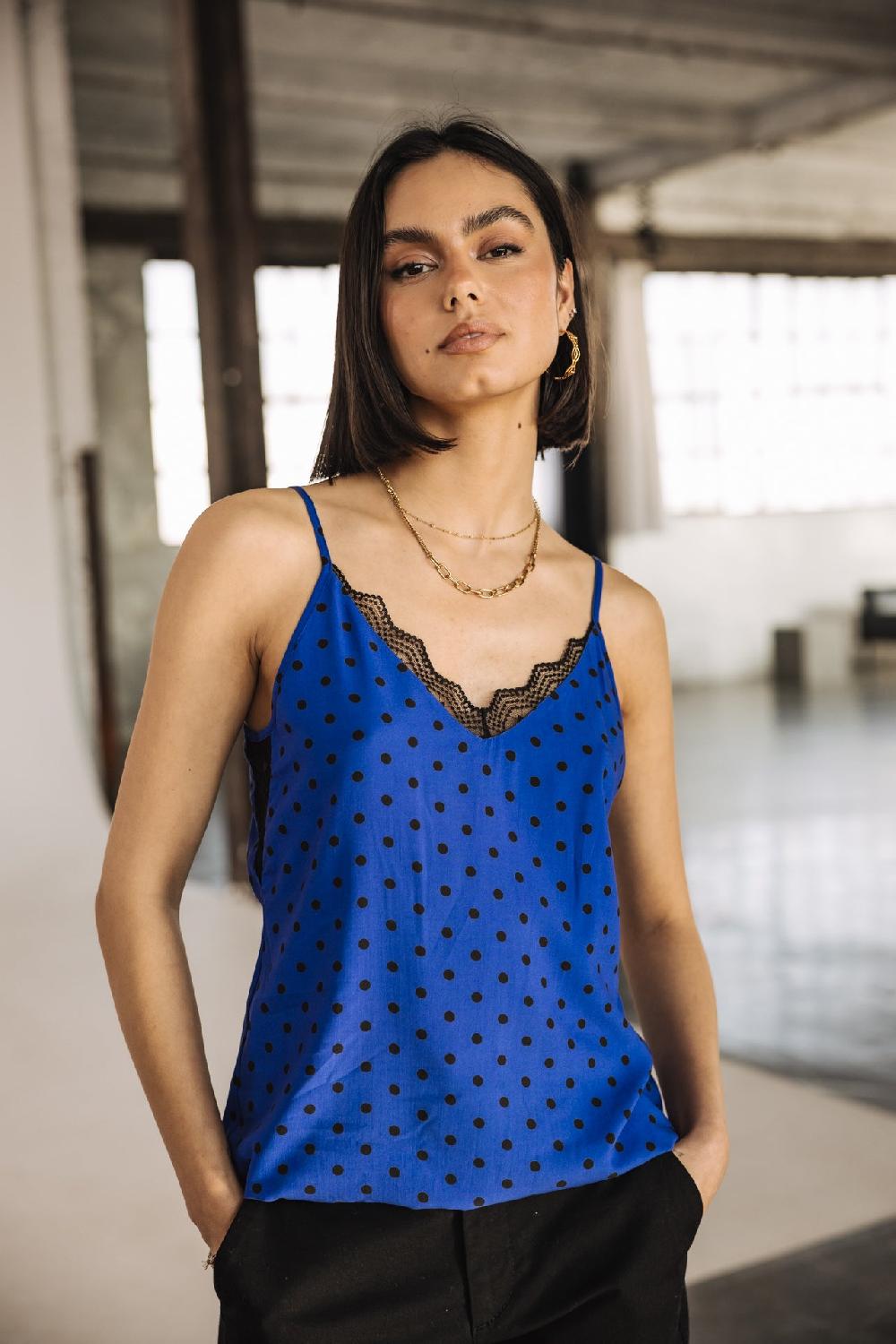 freeman t. porter Seliane Dots Top nuisette Femme dazzling blue