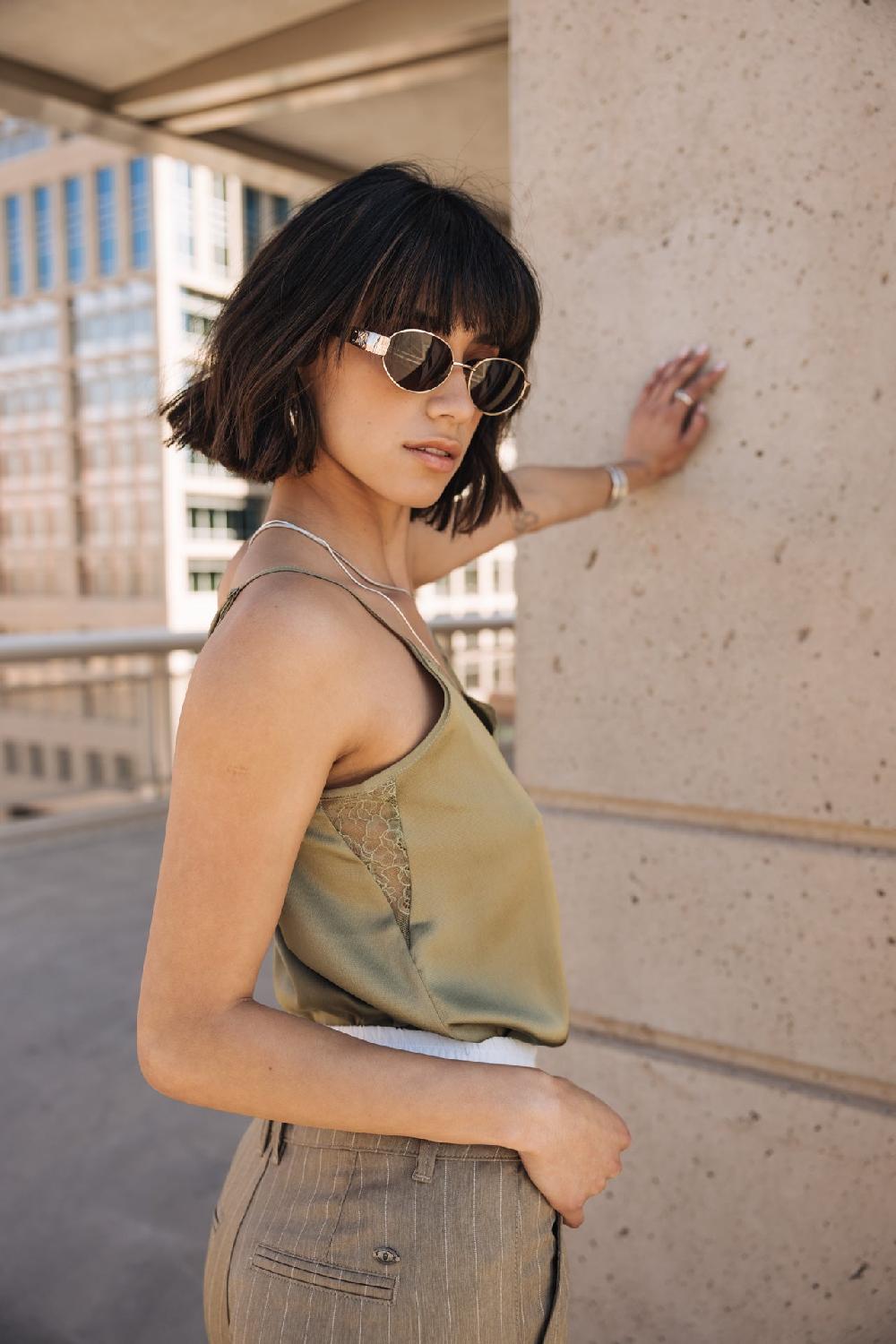 Freeman T. Porter Seliane Plain Top Nuisette Femme Deep Lichen Green