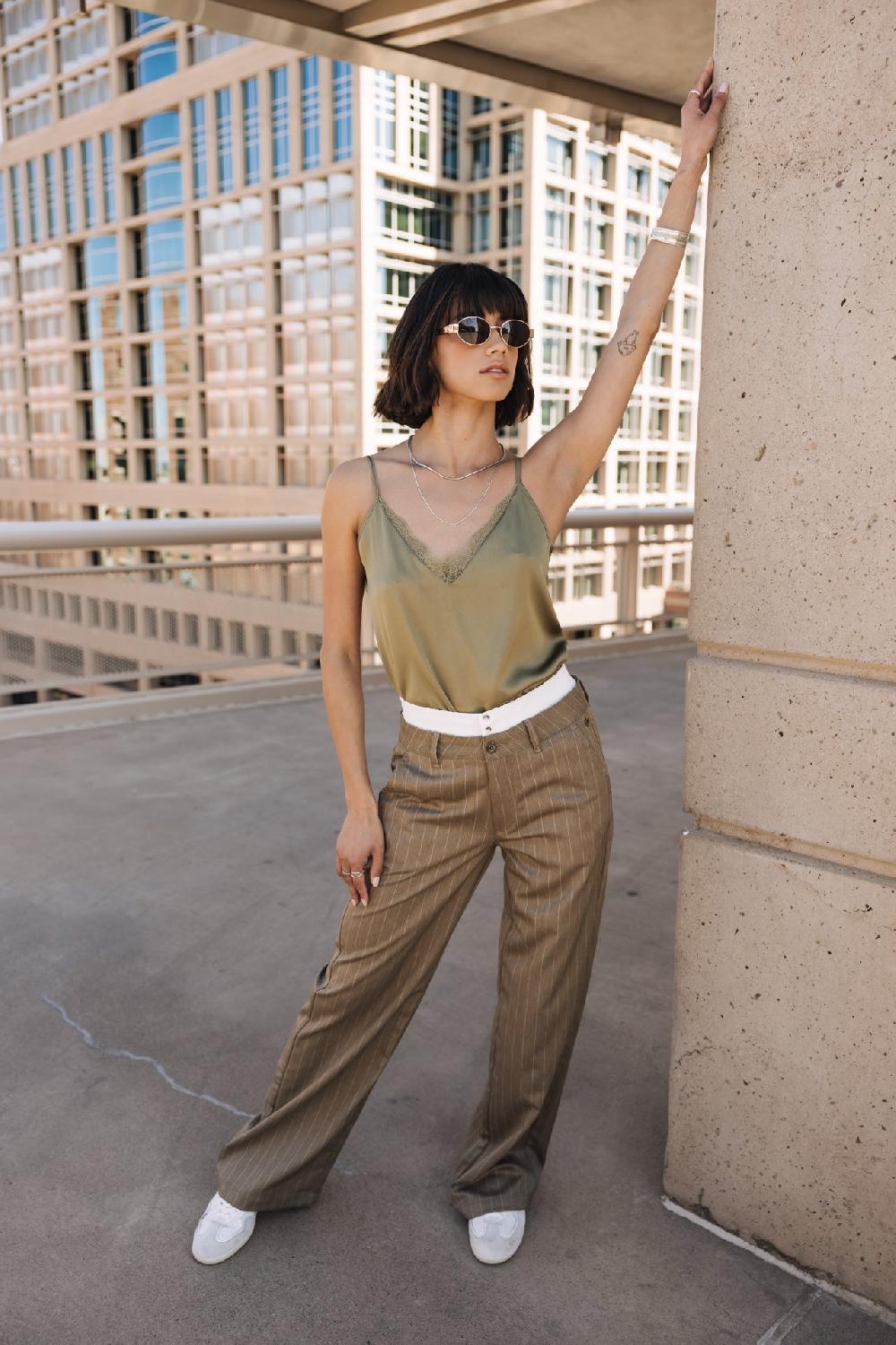 Freeman T. Porter Seliane Plain Top Nuisette Femme Deep Lichen Green